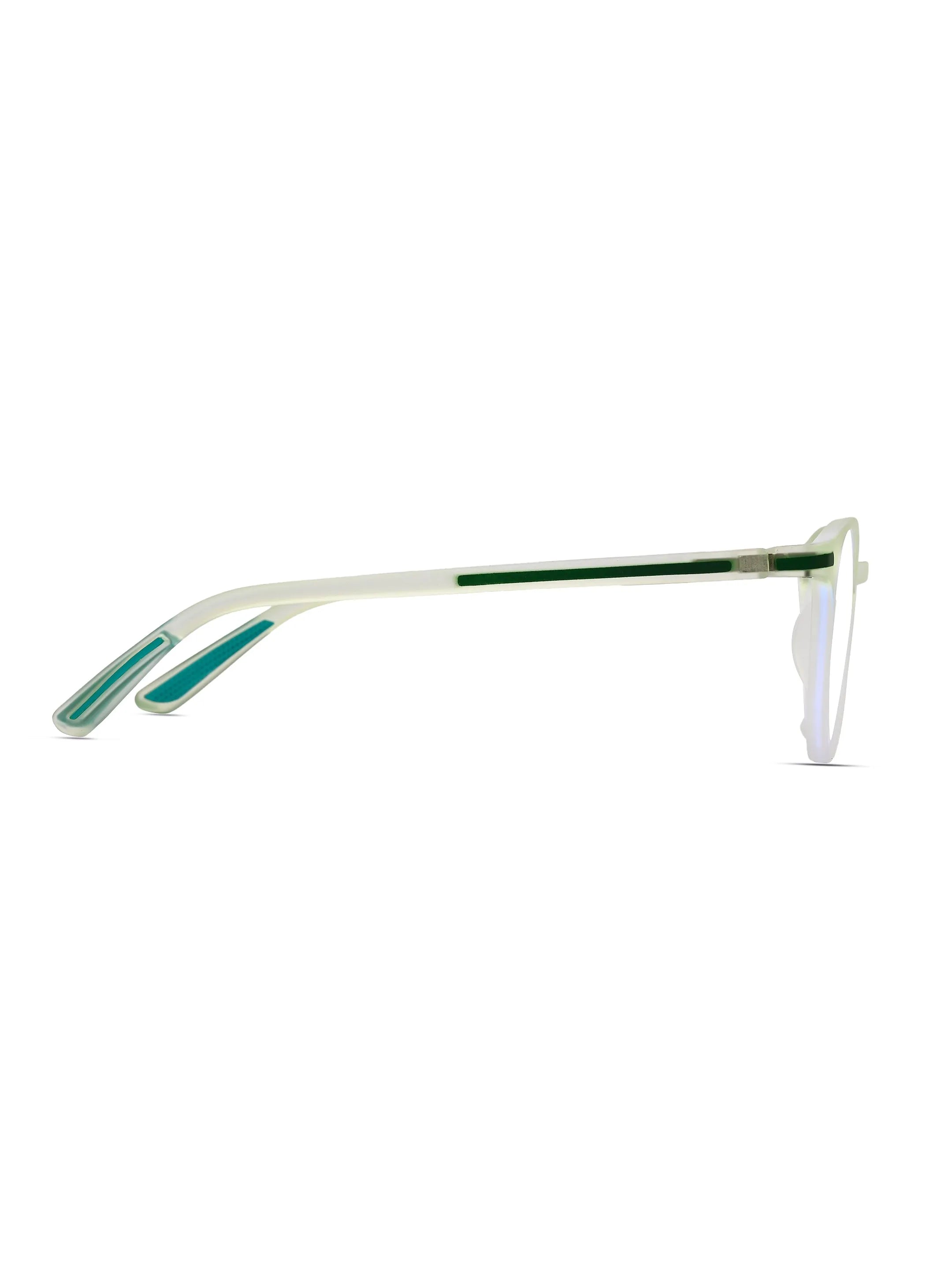 Idefend | Transparent Light Green Medium Full Rim Round Computer Glasses for Men & Women [Blue Block]