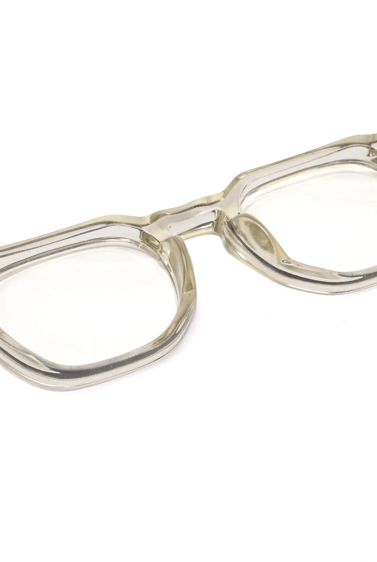 OptiShift | Transparent Light Green Medium Full Rim Square Computer Glasses for Men & Women [Photochromic]