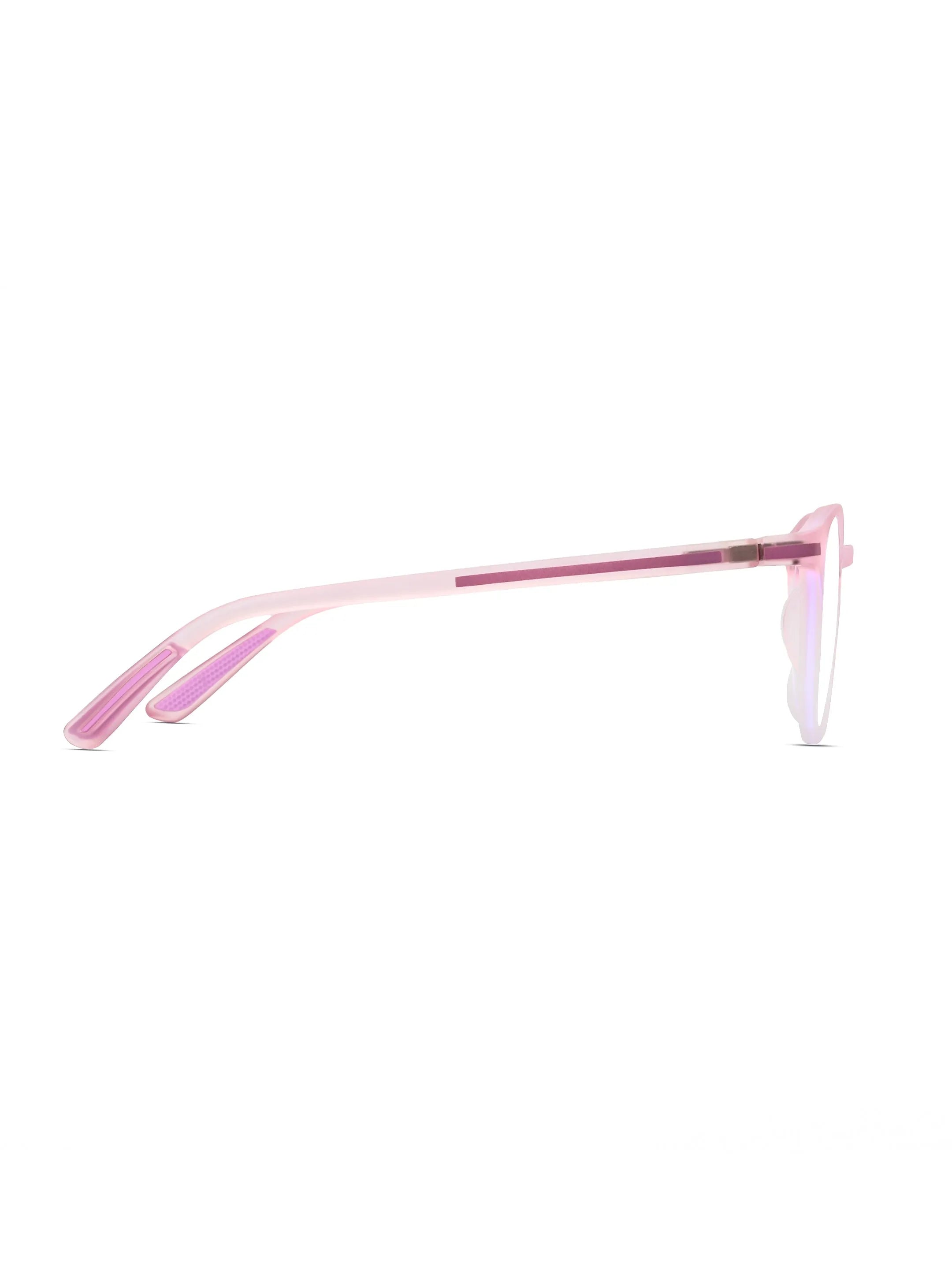 Idefend | Transparent Pink & Transparent White Medium Full Rim Round Computer Glasses for Men & Women [Blue Block]