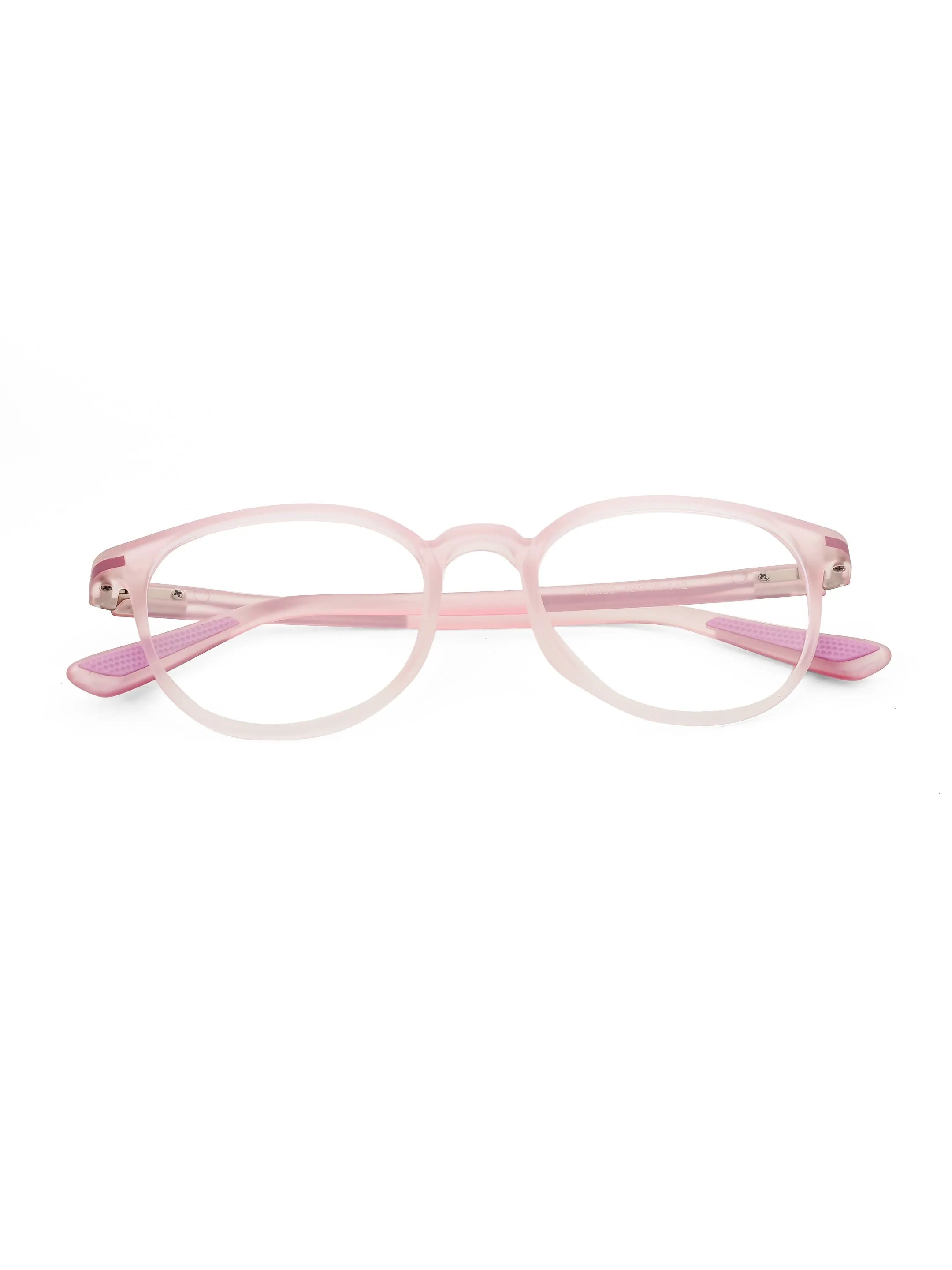Idefend | Transparent Pink & Transparent White Medium Full Rim Round Computer Glasses for Men & Women [Blue Block]