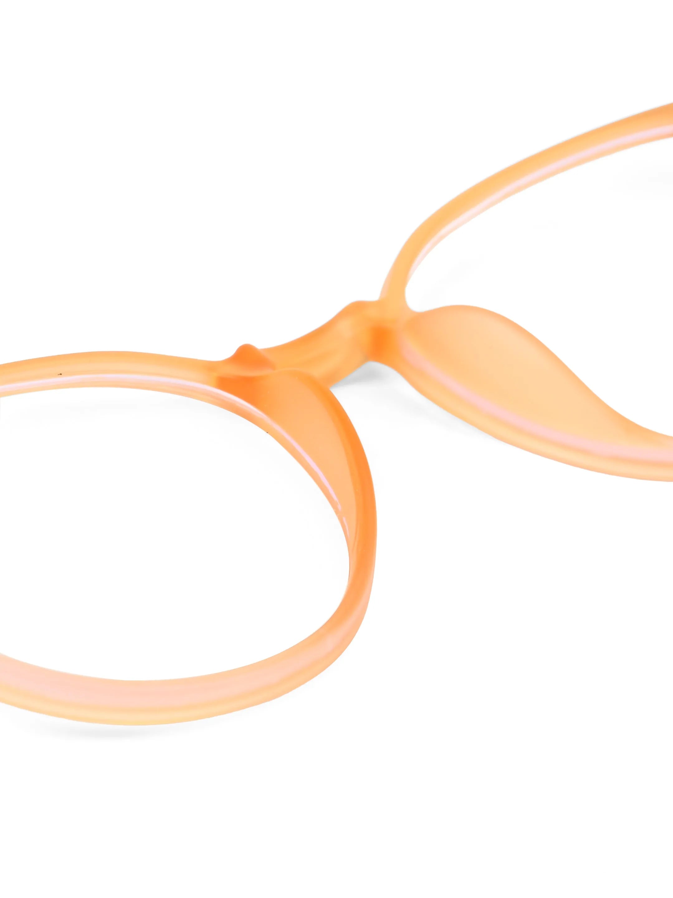 Idefend | Transparent Orange Medium Full Rim Round Computer Glasses for Men & Women [Blue Block]