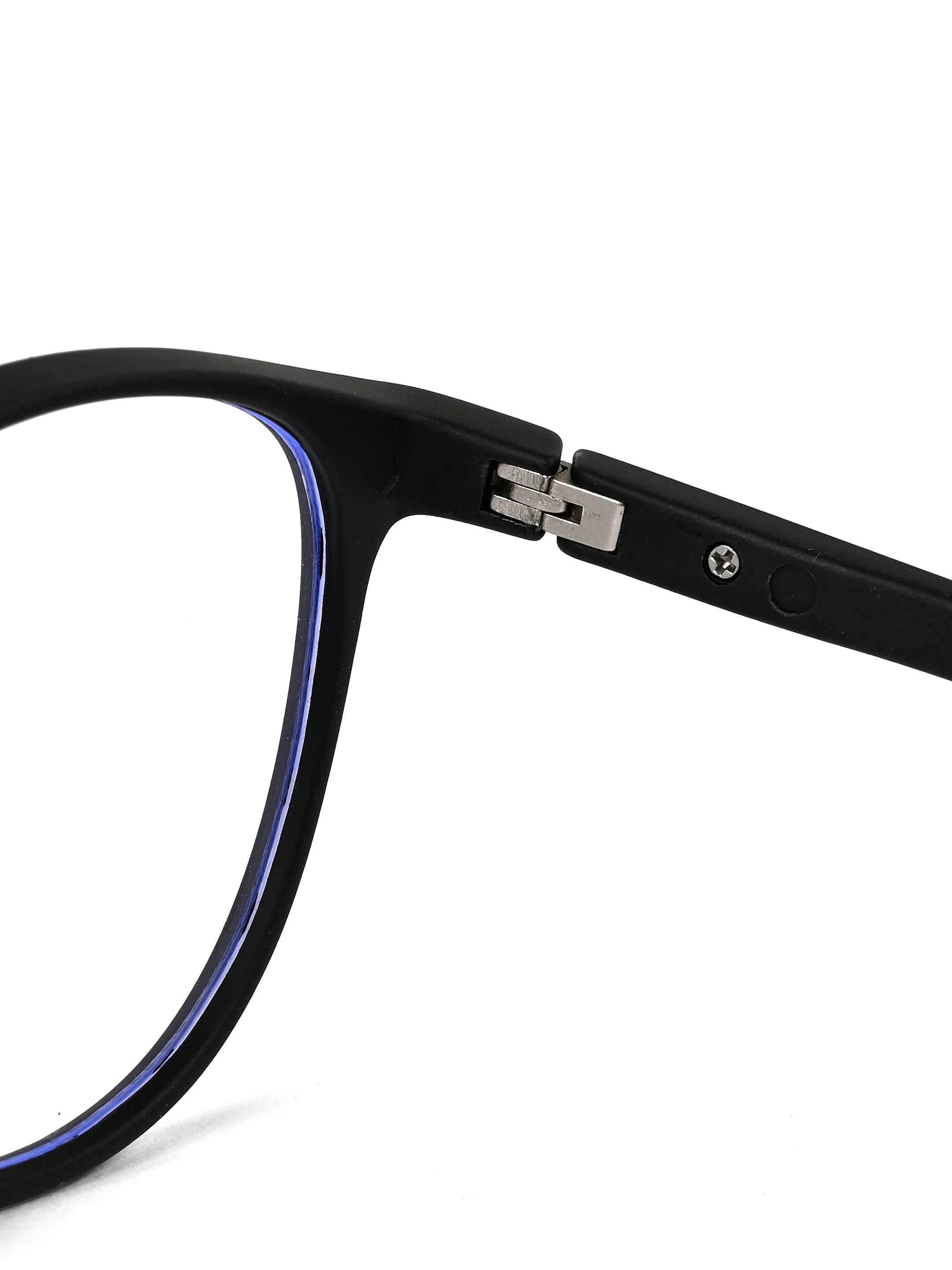 Idefend | Black Medium Full Rim Round Computer Glasses for Men & Women [Blue Block]