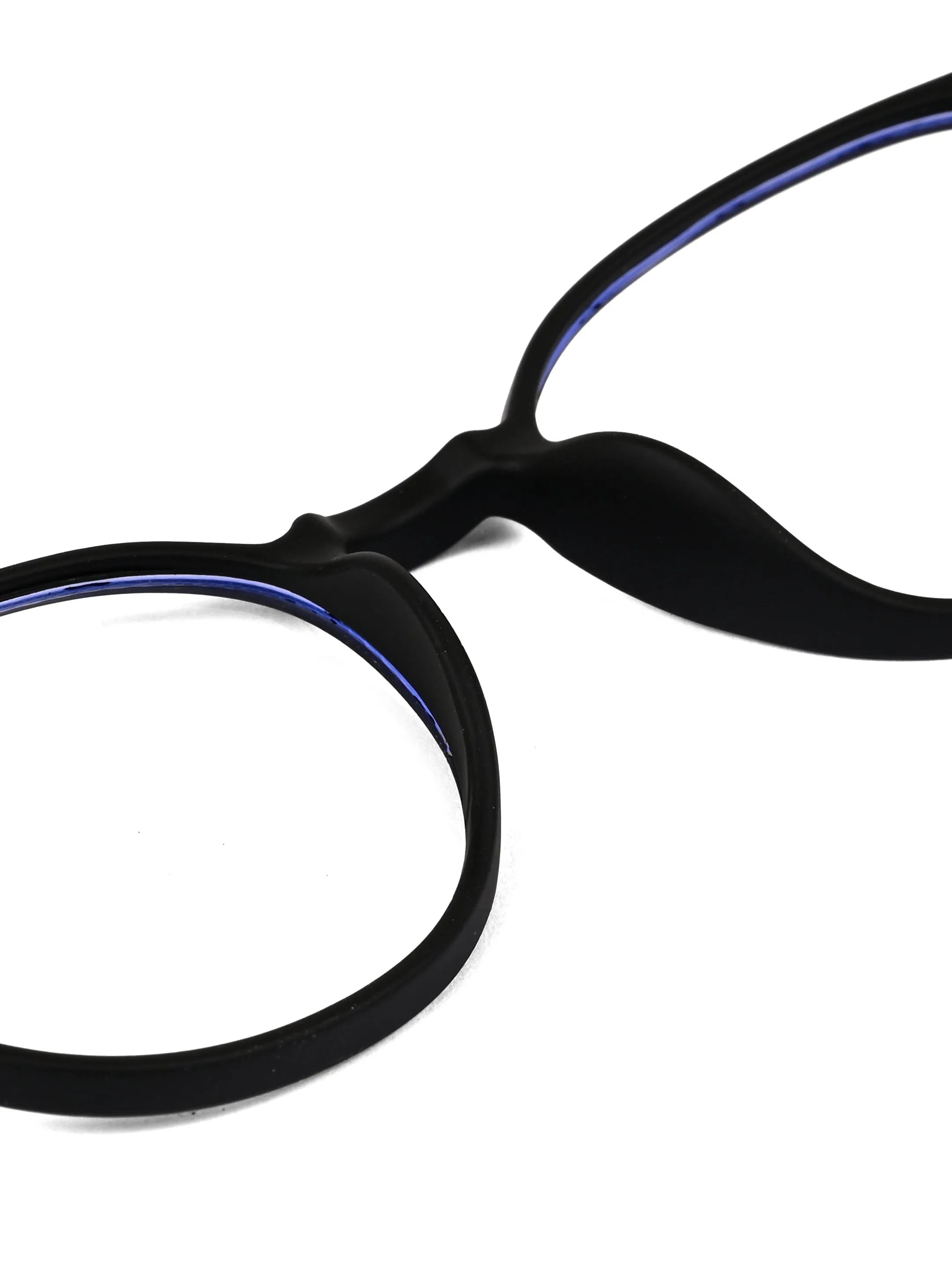 Idefend | Black Medium Full Rim Round Computer Glasses for Men & Women [Blue Block]