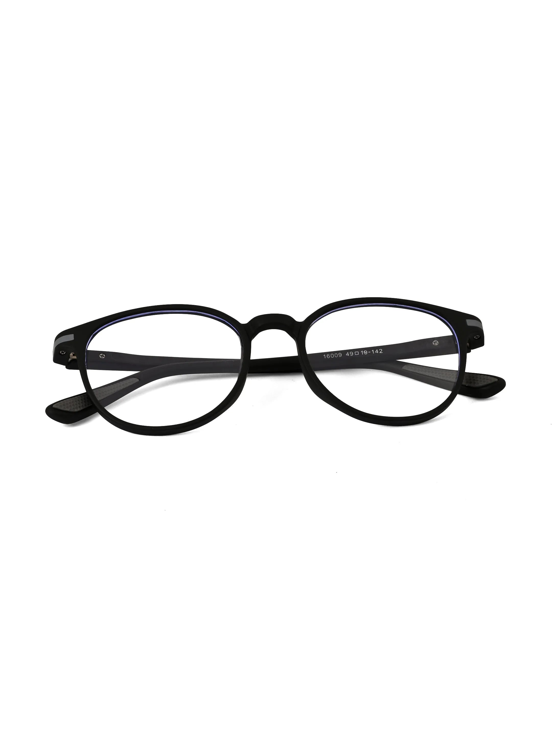 Idefend | Black Medium Full Rim Round Computer Glasses for Men & Women [Blue Block]