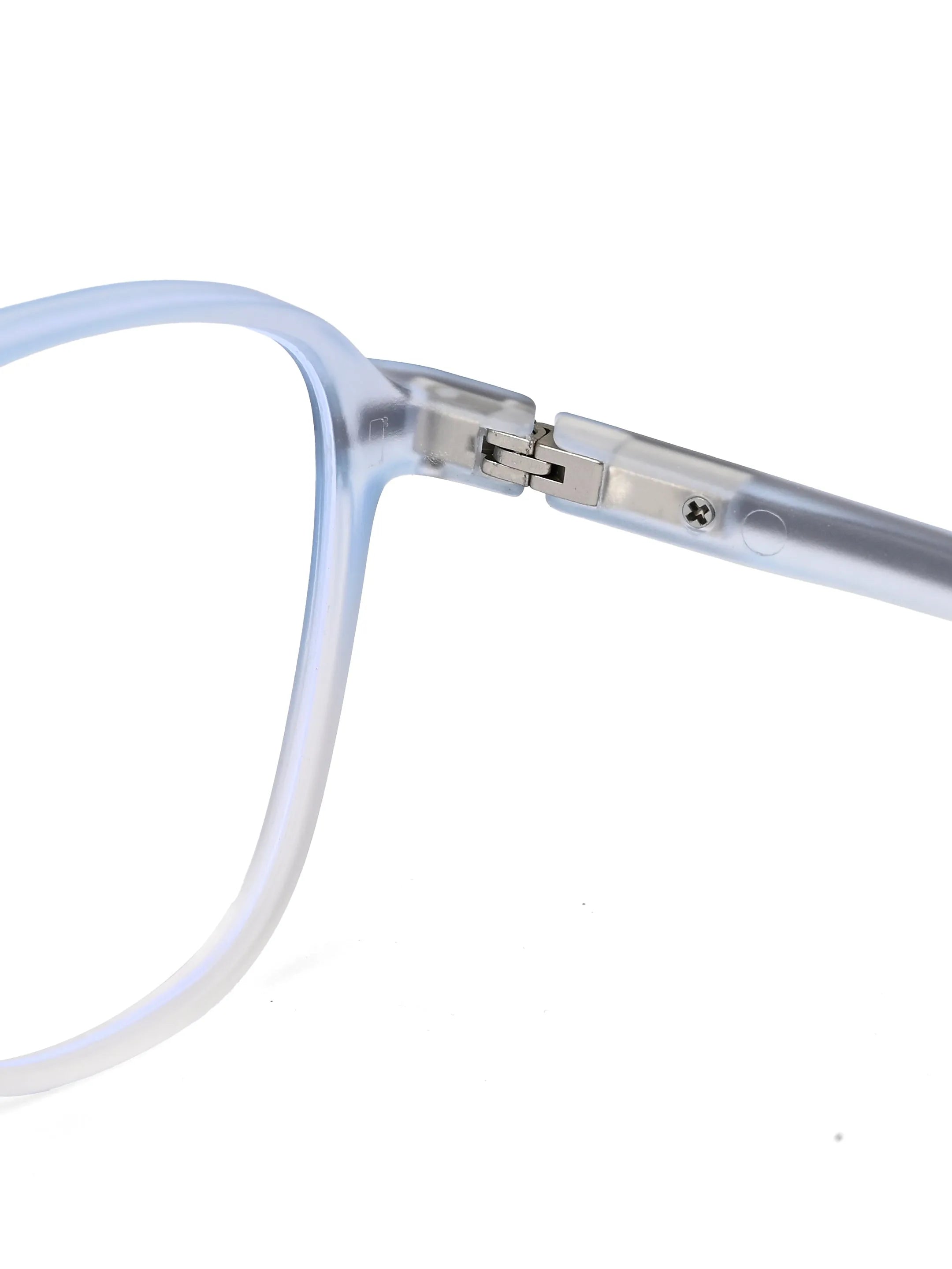 BluLite | Transparent Light Blue & Transparent White Medium Full Rim Square Computer Glasses for Men & Women [Blue Block]