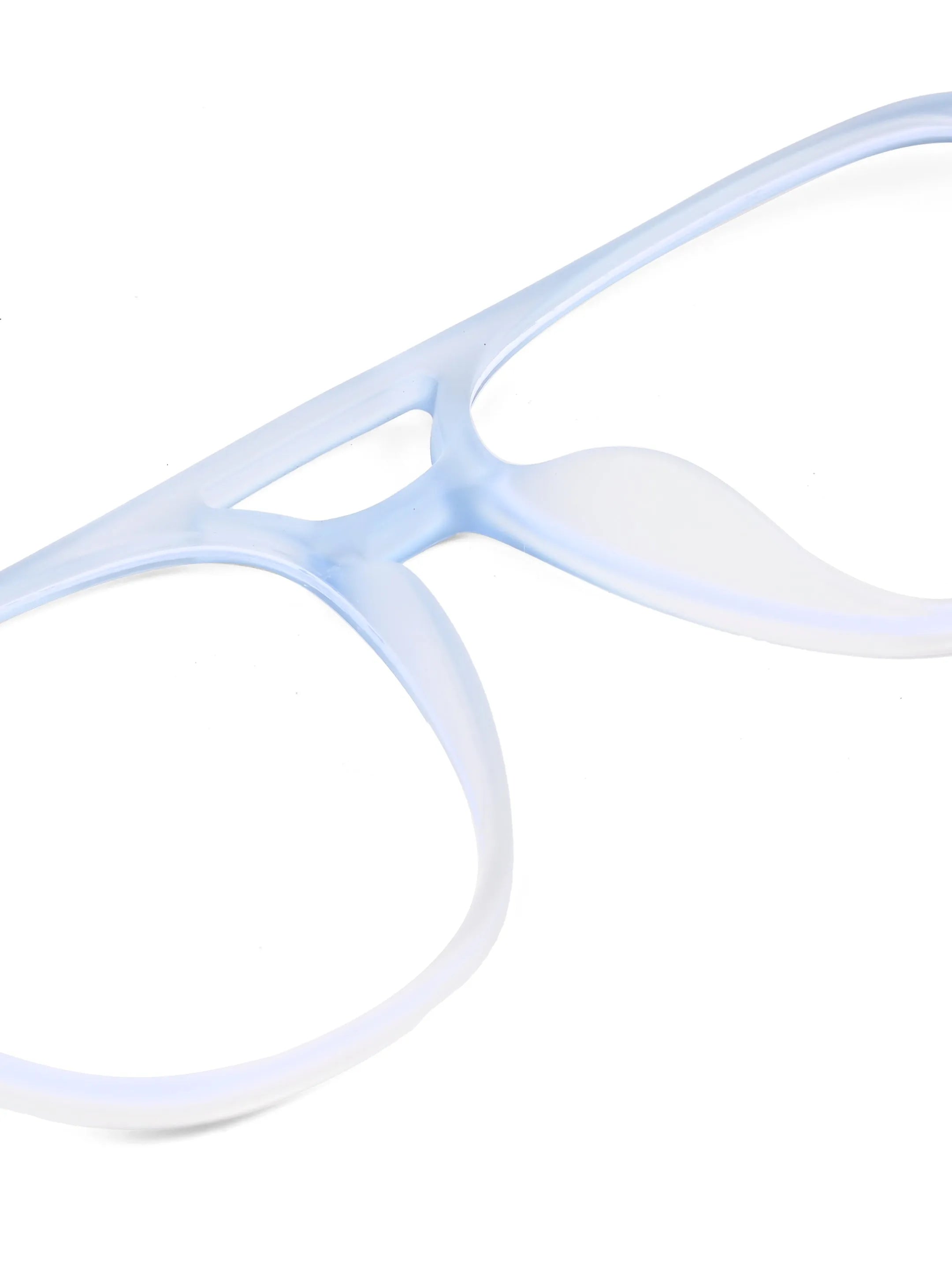 BluLite | Transparent Light Blue & Transparent White Medium Full Rim Square Computer Glasses for Men & Women [Blue Block]