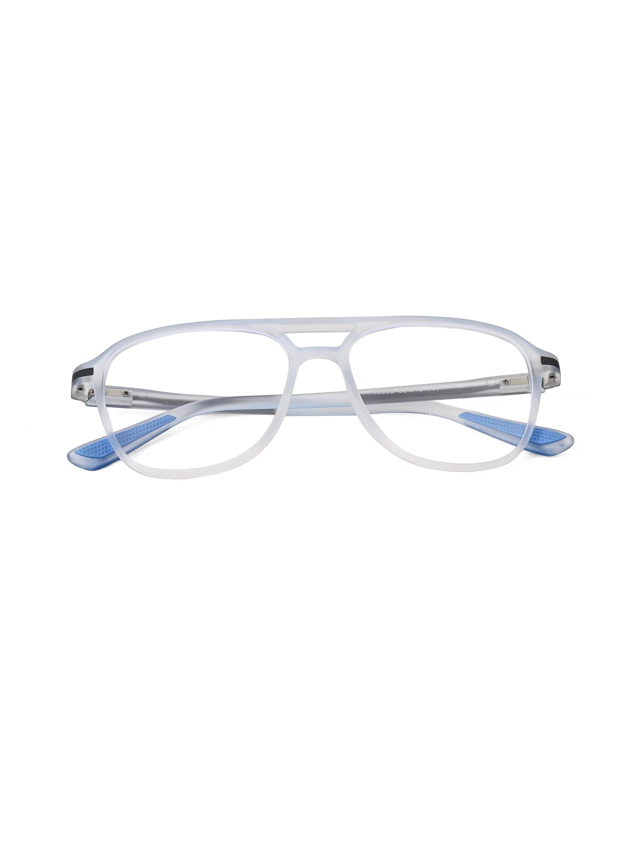 BluLite | Transparent Light Blue & Transparent White Medium Full Rim Square Computer Glasses for Men & Women [Blue Block]