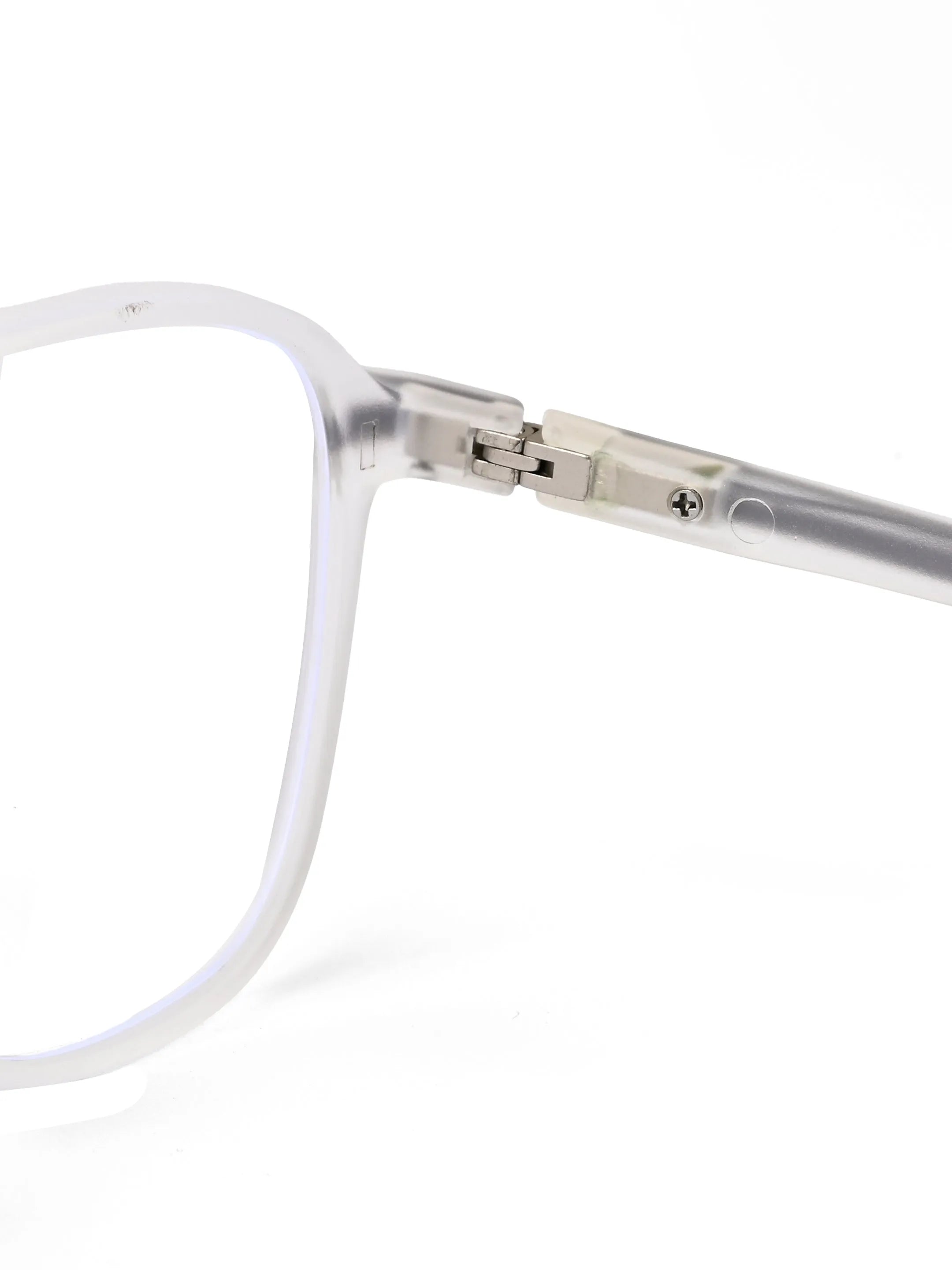 BluLite | Transparent White Medium Full Rim Square Computer Glasses for Men & Women [Blue Block]