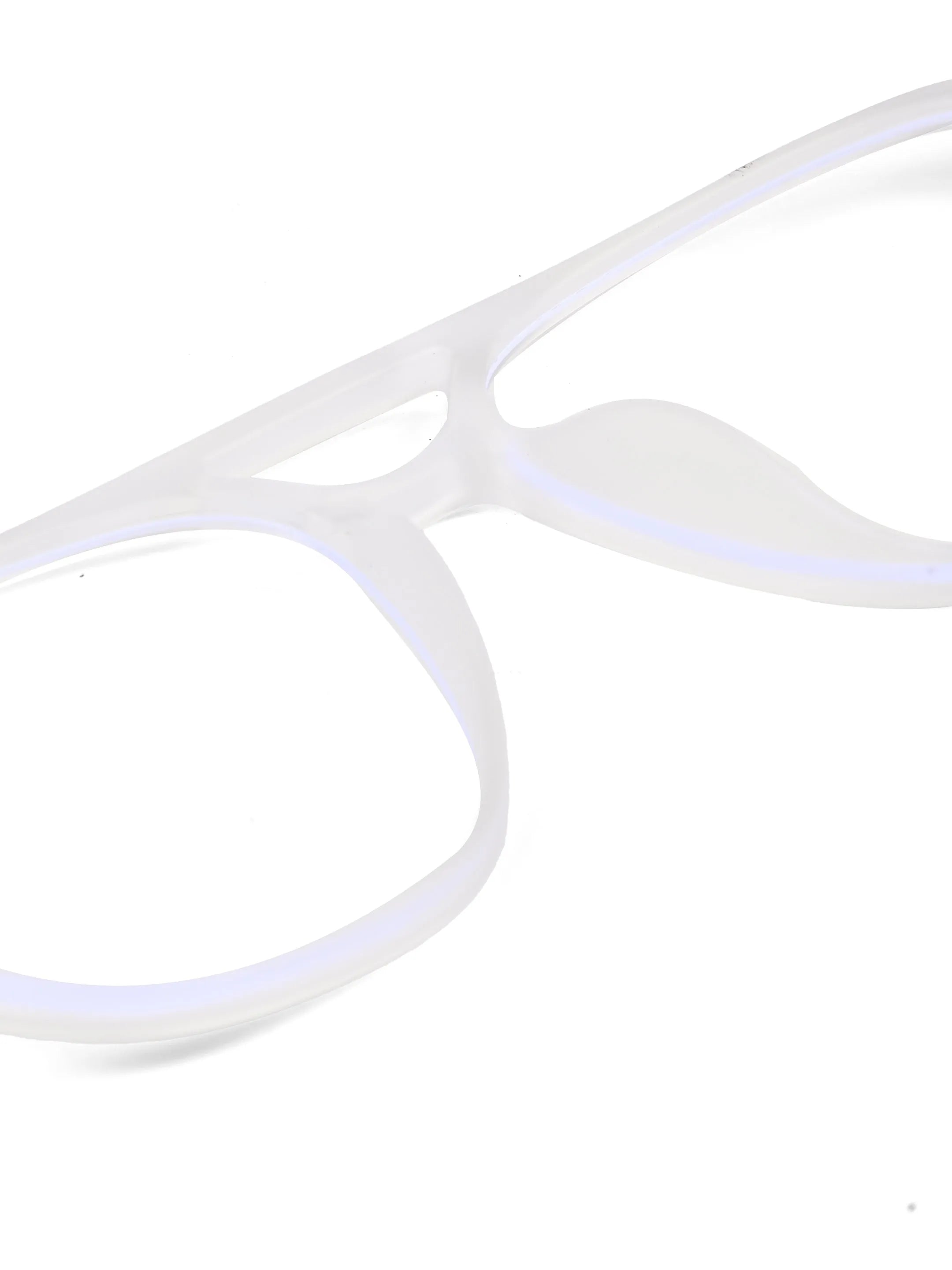 BluLite | Transparent White Medium Full Rim Square Computer Glasses for Men & Women [Blue Block]