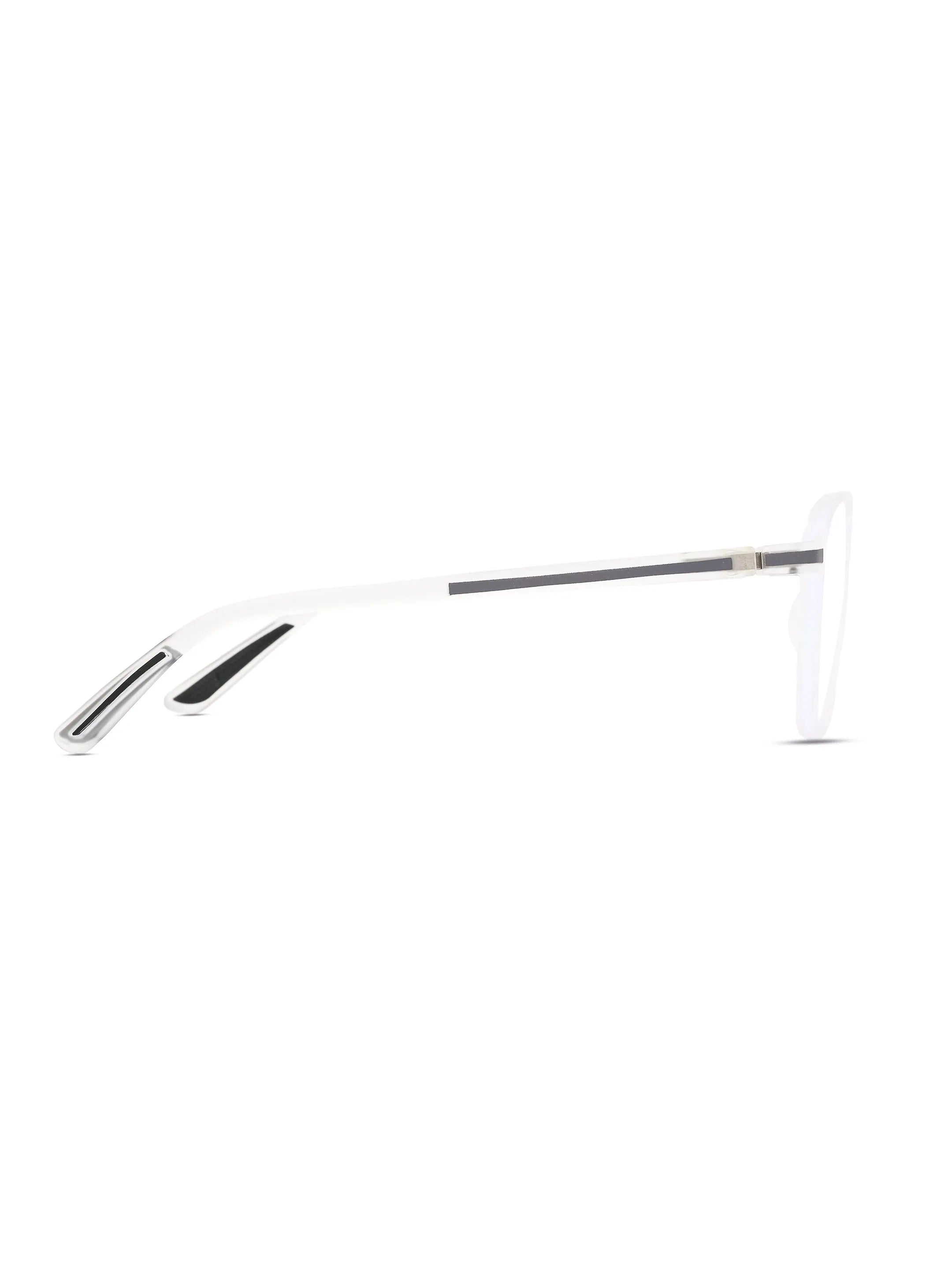 BluLite | Transparent White Medium Full Rim Square Computer Glasses for Men & Women [Blue Block]