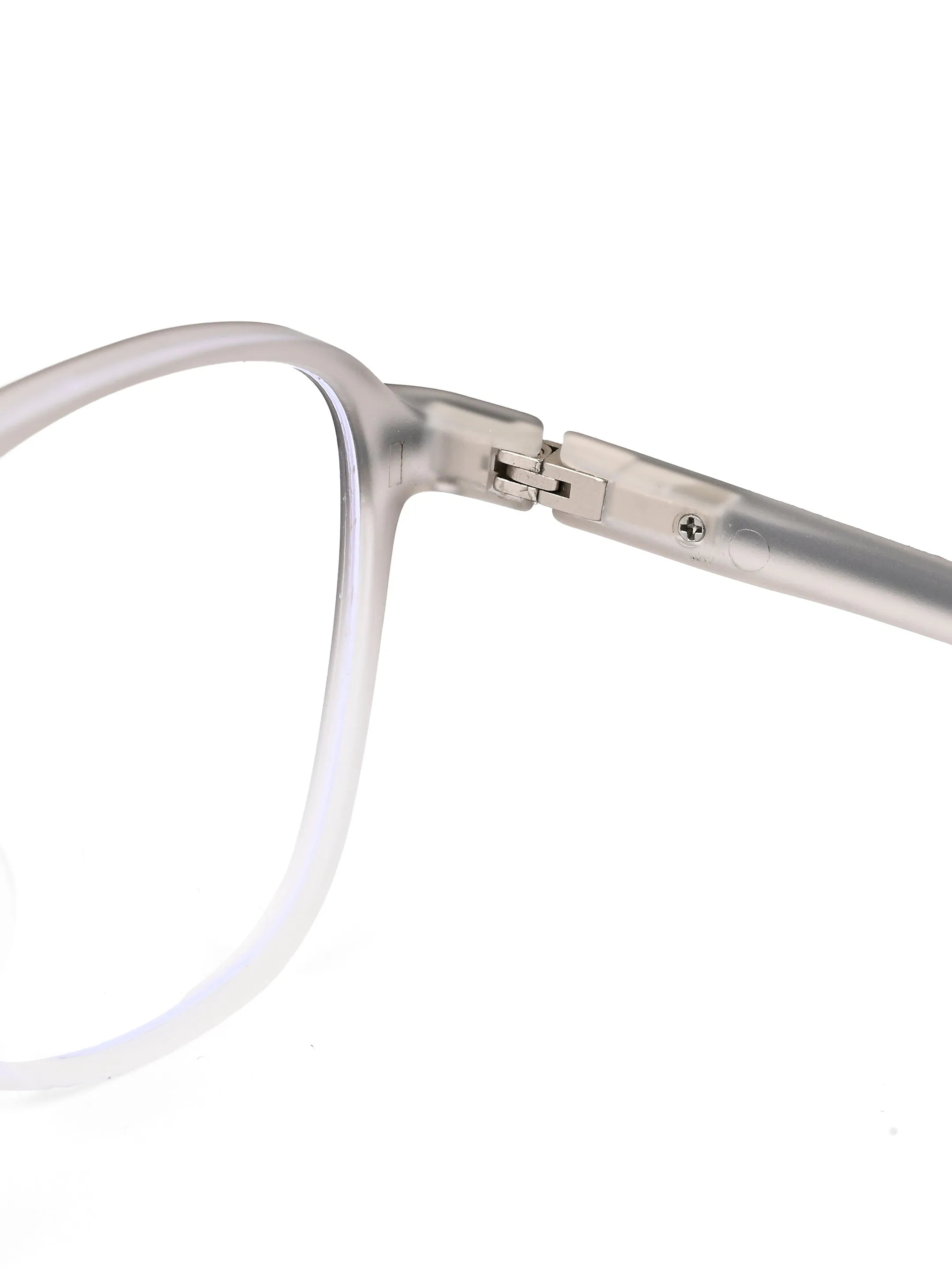 BluLite | Transparent Light Grey & White Medium Full Rim Square Computer Glasses for Men & Women [Blue Block]