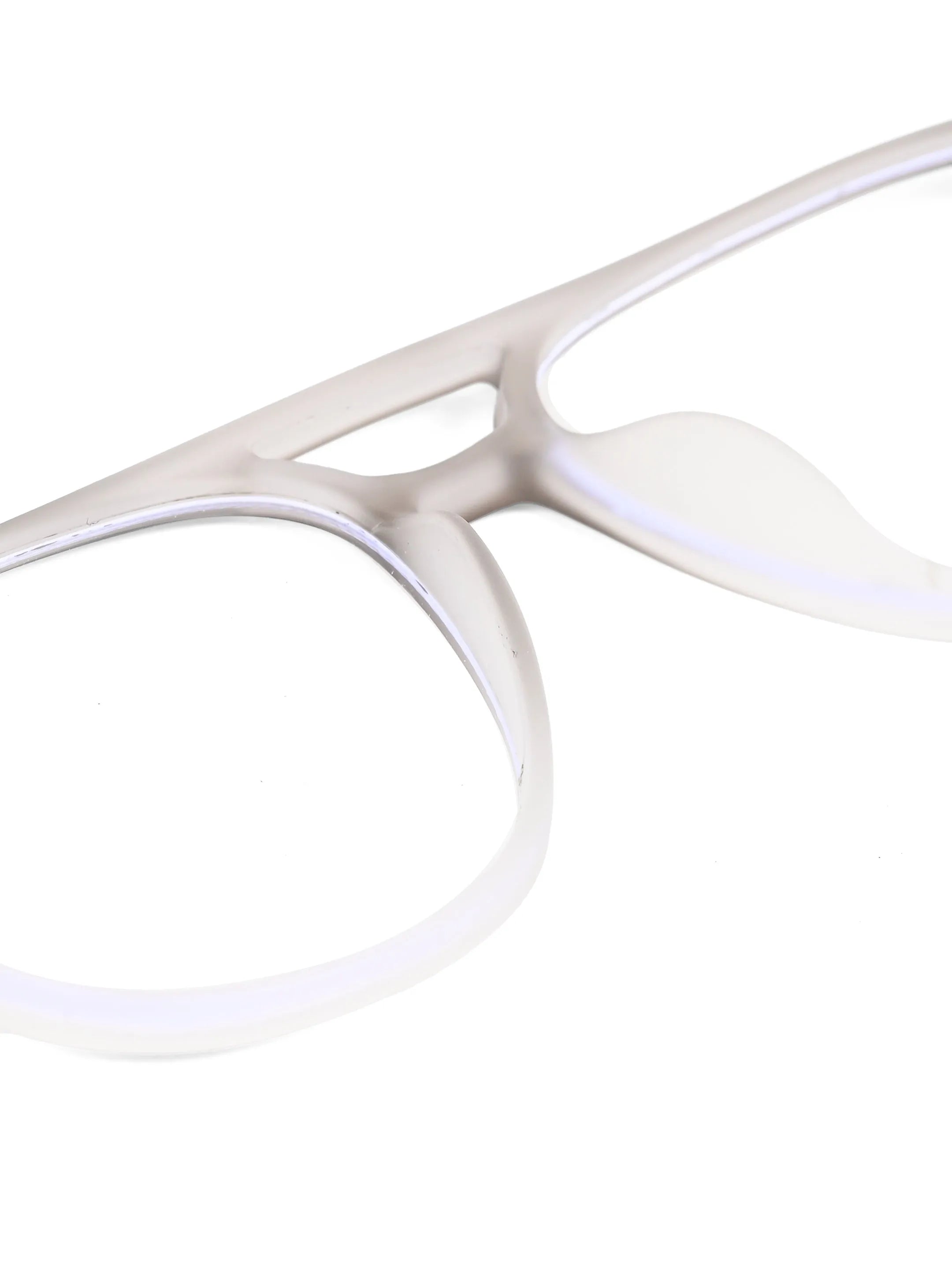 BluLite | Transparent Light Grey & White Medium Full Rim Square Computer Glasses for Men & Women [Blue Block]