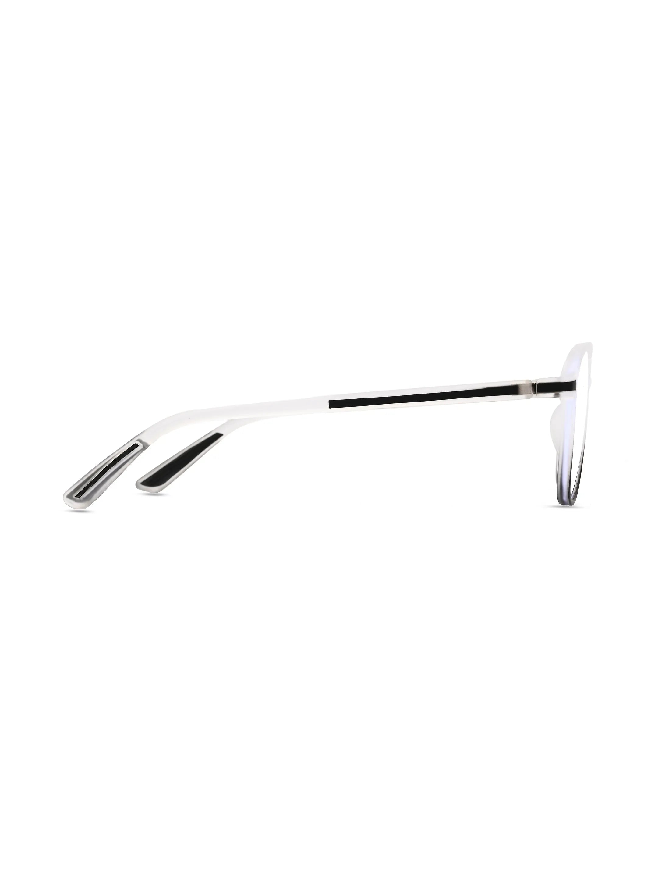 BluLite | Transparent White & Black Medium Full Rim Square Computer Glasses for Men & Women [Blue Block]