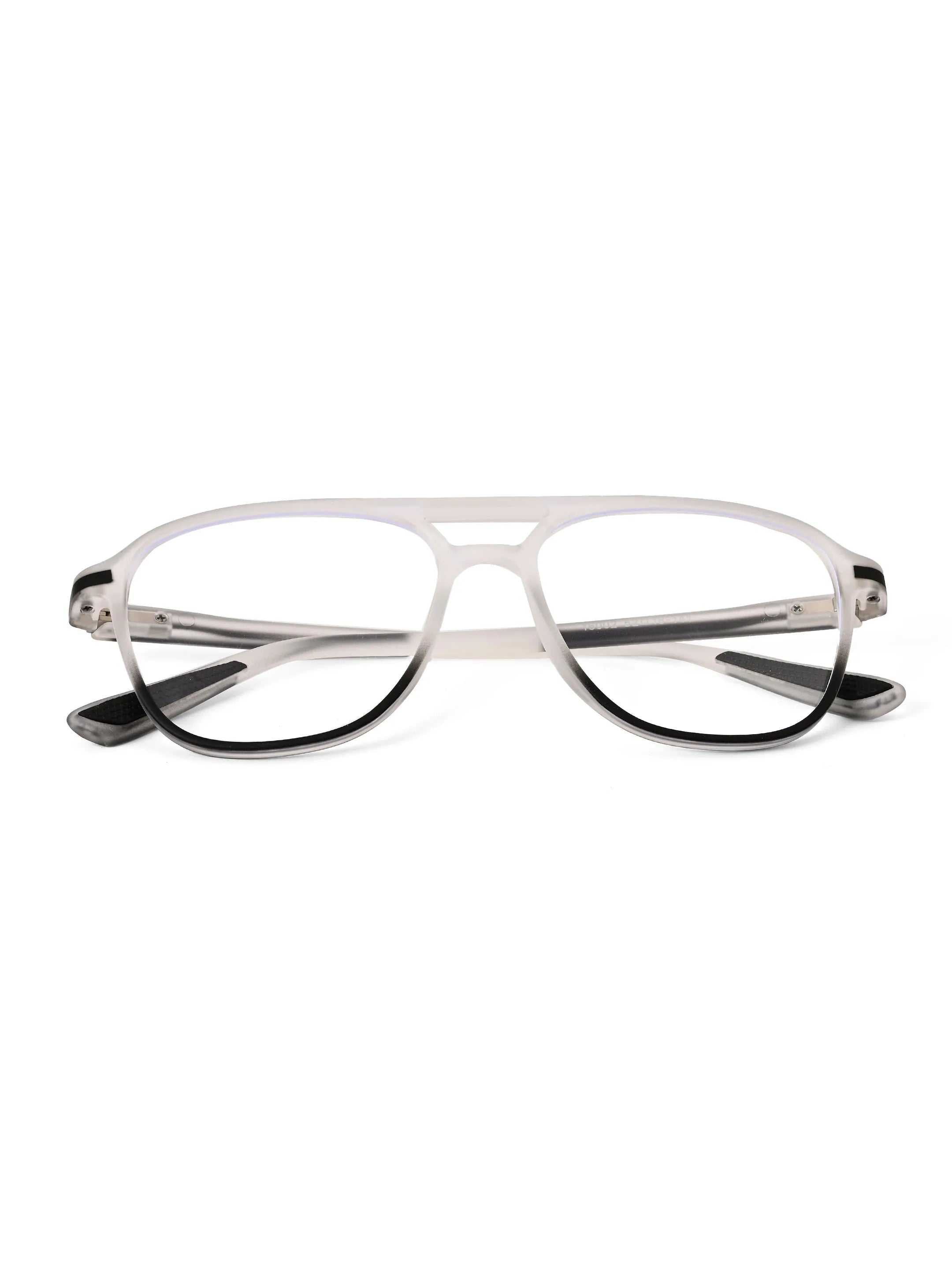 BluLite | Transparent White & Black Medium Full Rim Square Computer Glasses for Men & Women [Blue Block]