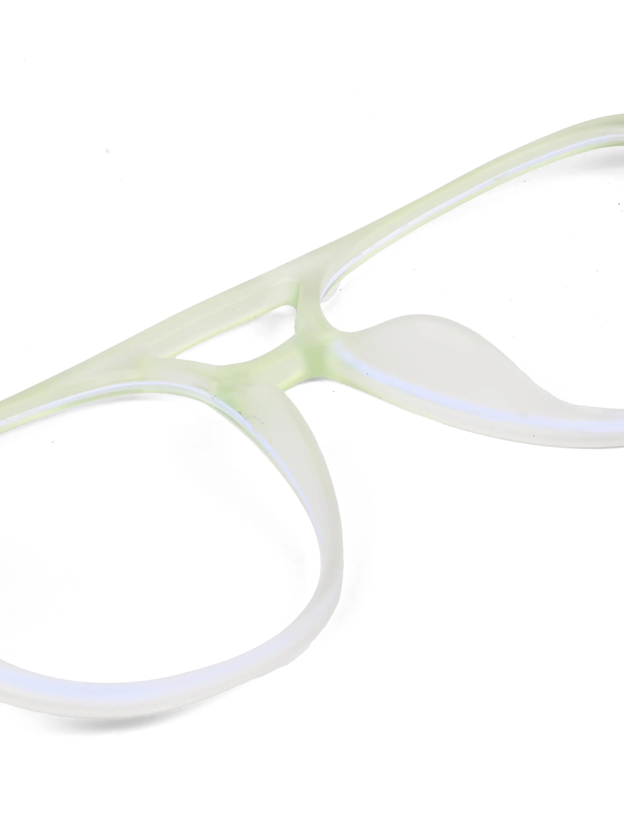 BluLite | Transparent Light Green Medium Full Rim Square Computer Glasses for Men & Women [Blue Block]