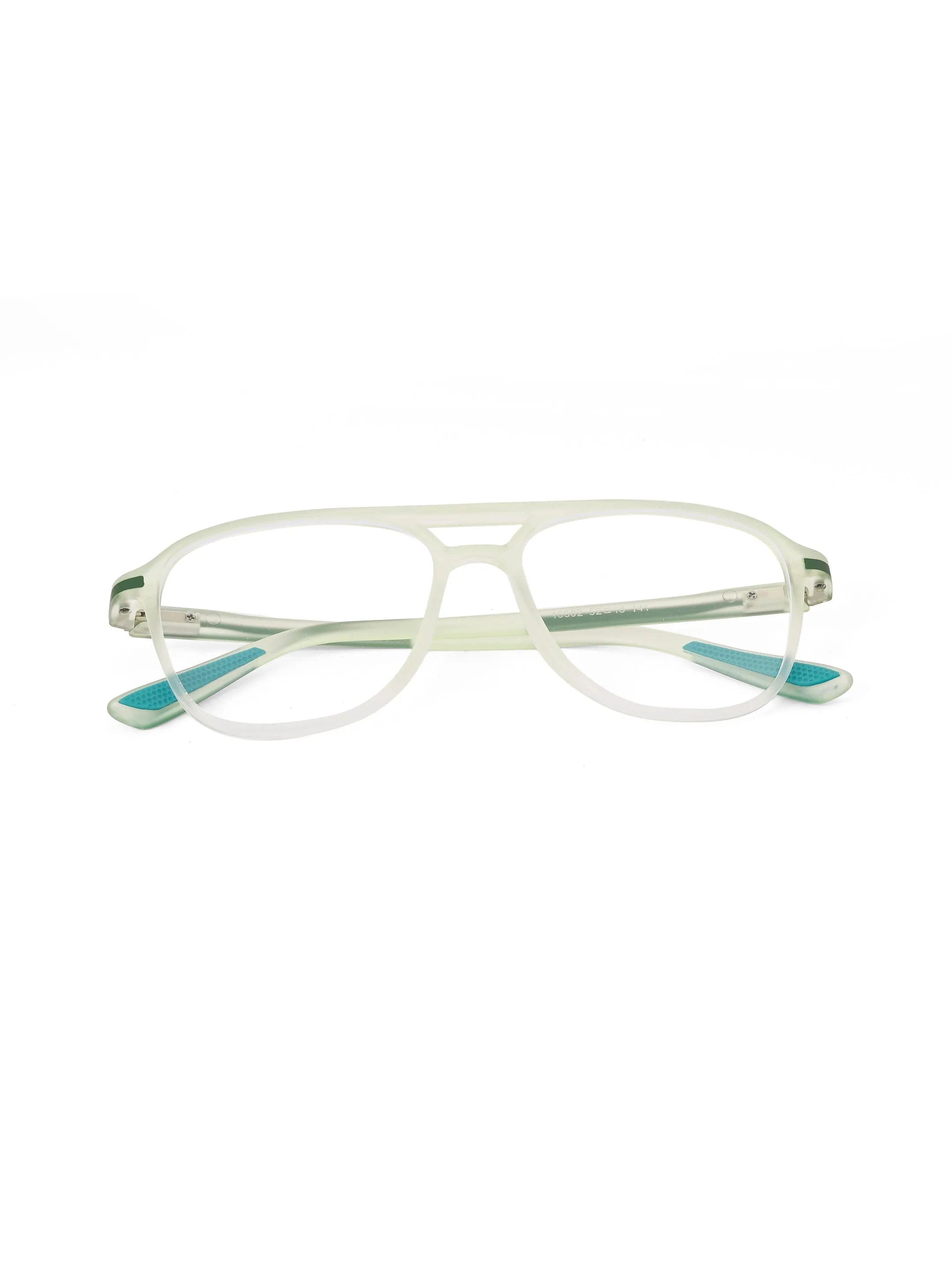 BluLite | Transparent Light Green Medium Full Rim Square Computer Glasses for Men & Women [Blue Block]