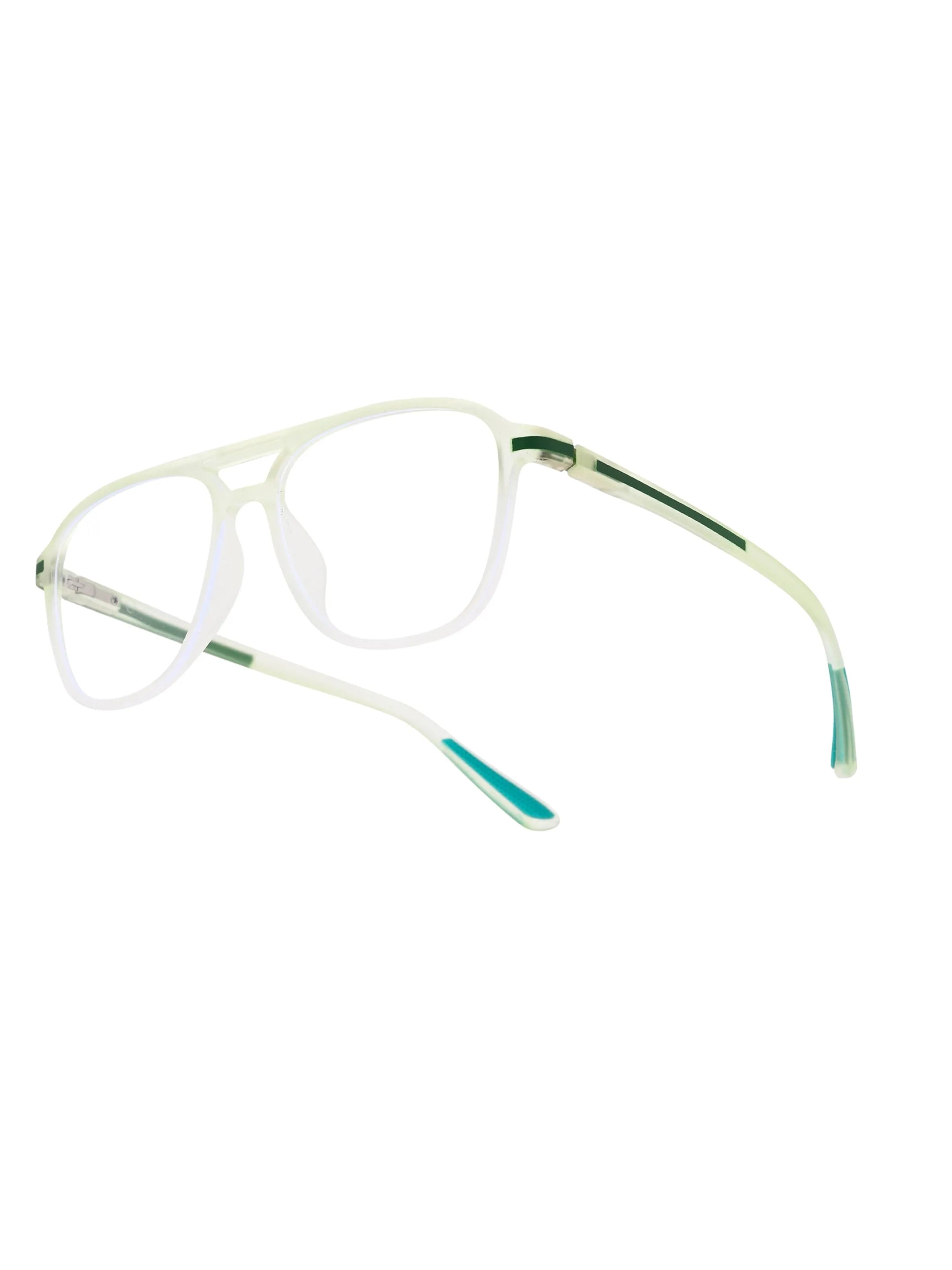 BluLite | Transparent Light Green Medium Full Rim Square Computer Glasses for Men & Women [Blue Block]