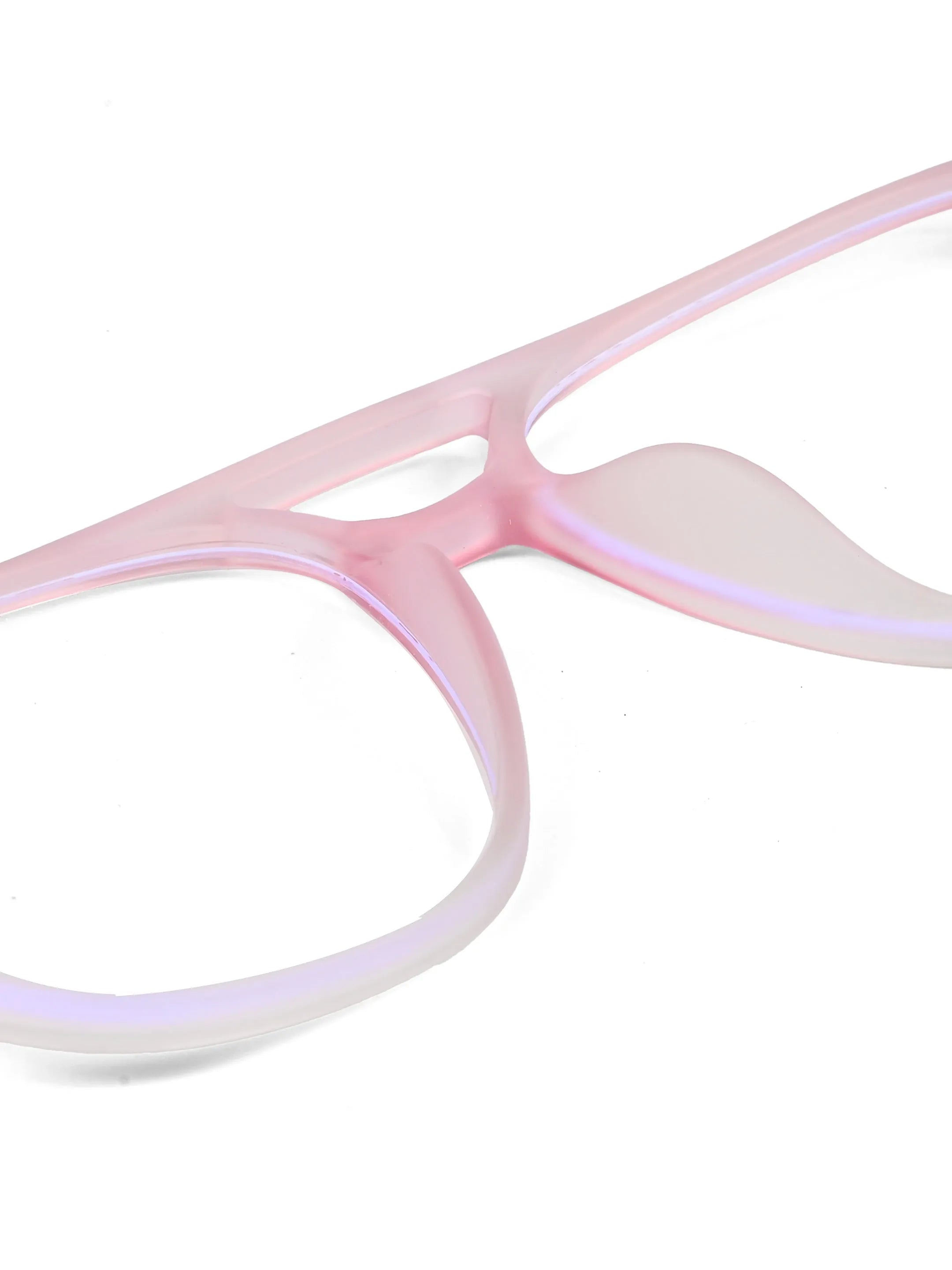 BluLite | Transparent Pink & Transparent White Medium Full Rim Square Computer Glasses for Men & Women [Blue Block]