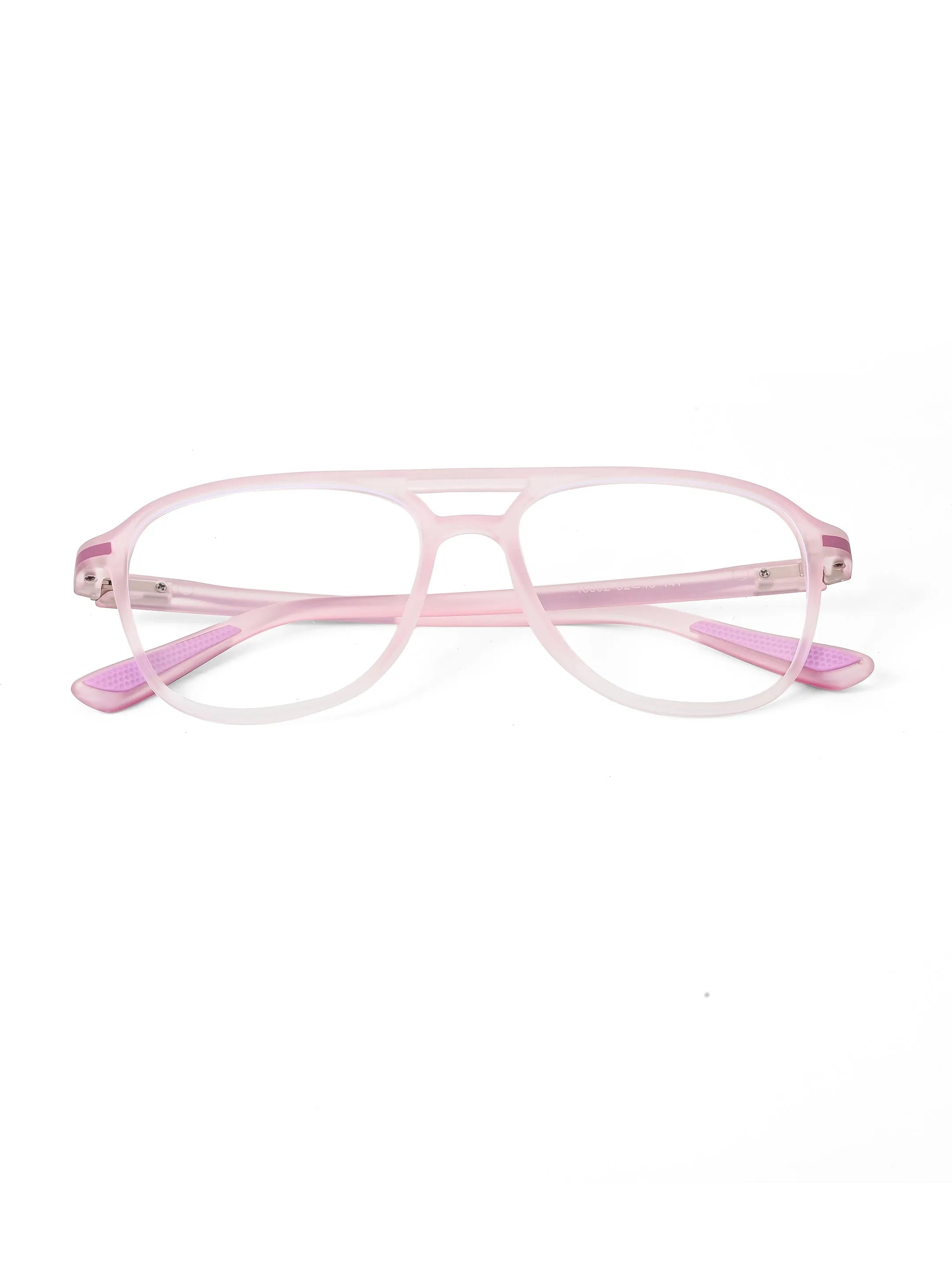 BluLite | Transparent Pink & Transparent White Medium Full Rim Square Computer Glasses for Men & Women [Blue Block]