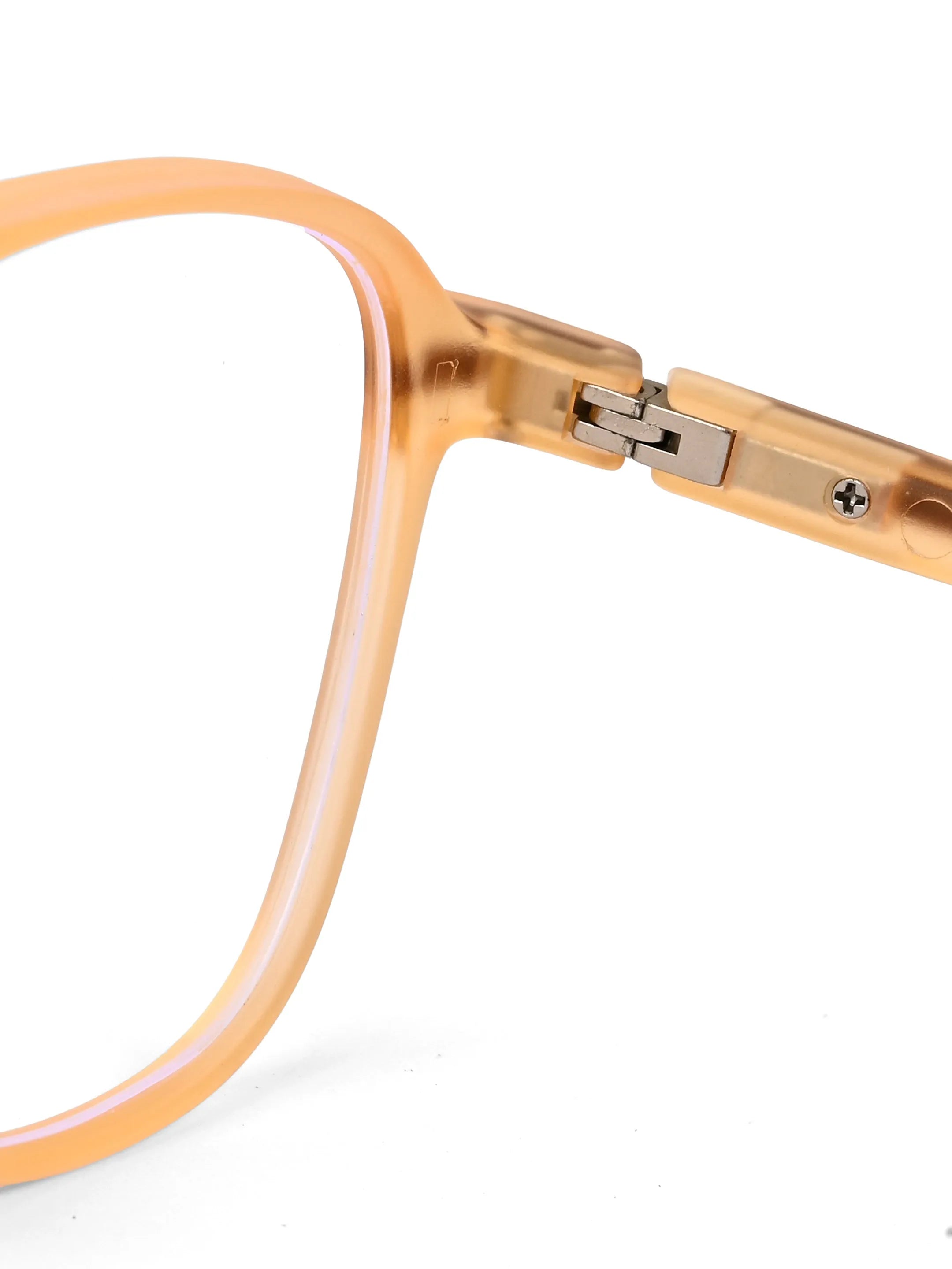 BluLite | Transparent Orange Medium Full Rim Square Computer Glasses for Men & Women [Blue Block]