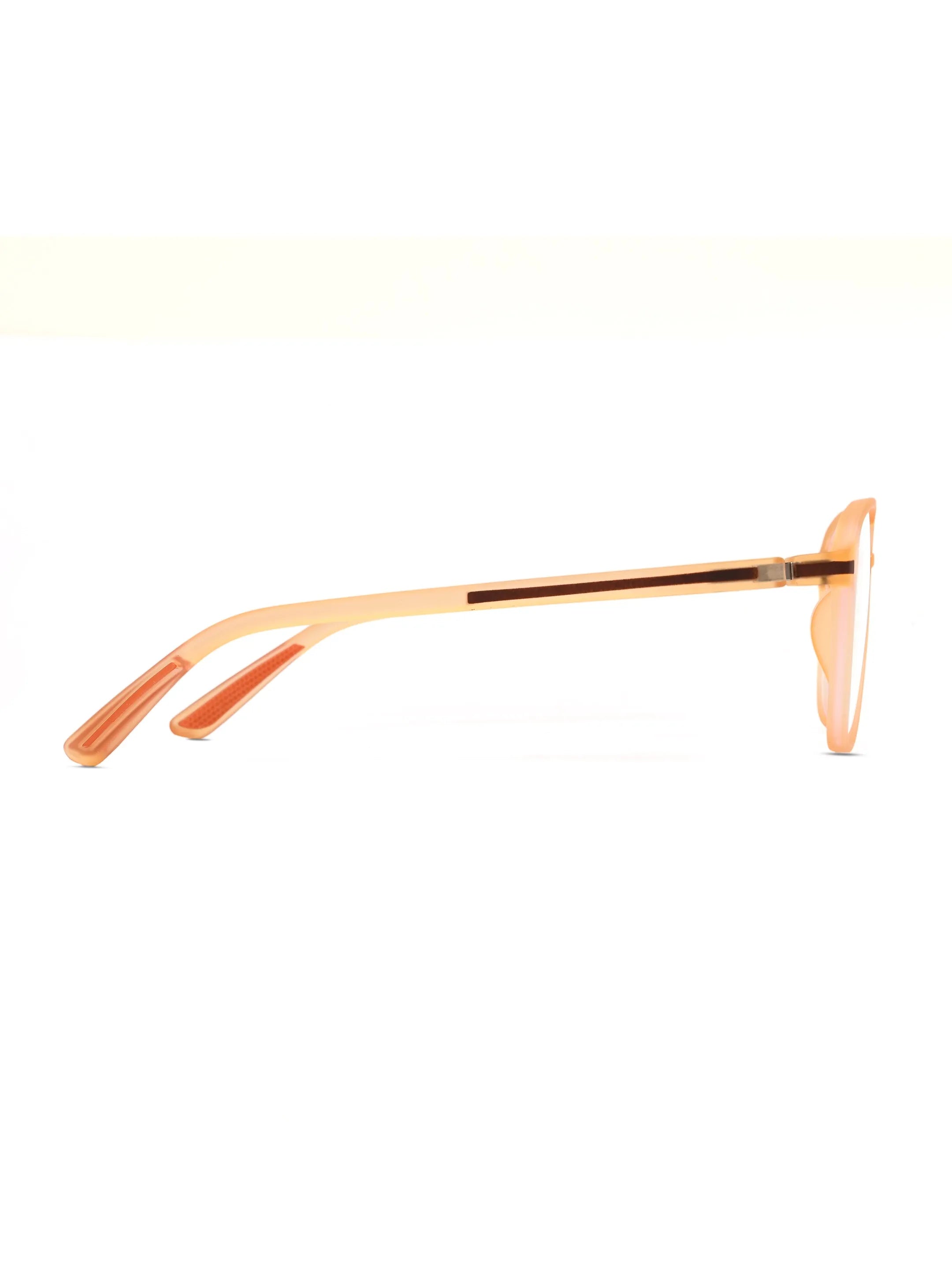 BluLite | Transparent Orange Medium Full Rim Square Computer Glasses for Men & Women [Blue Block]