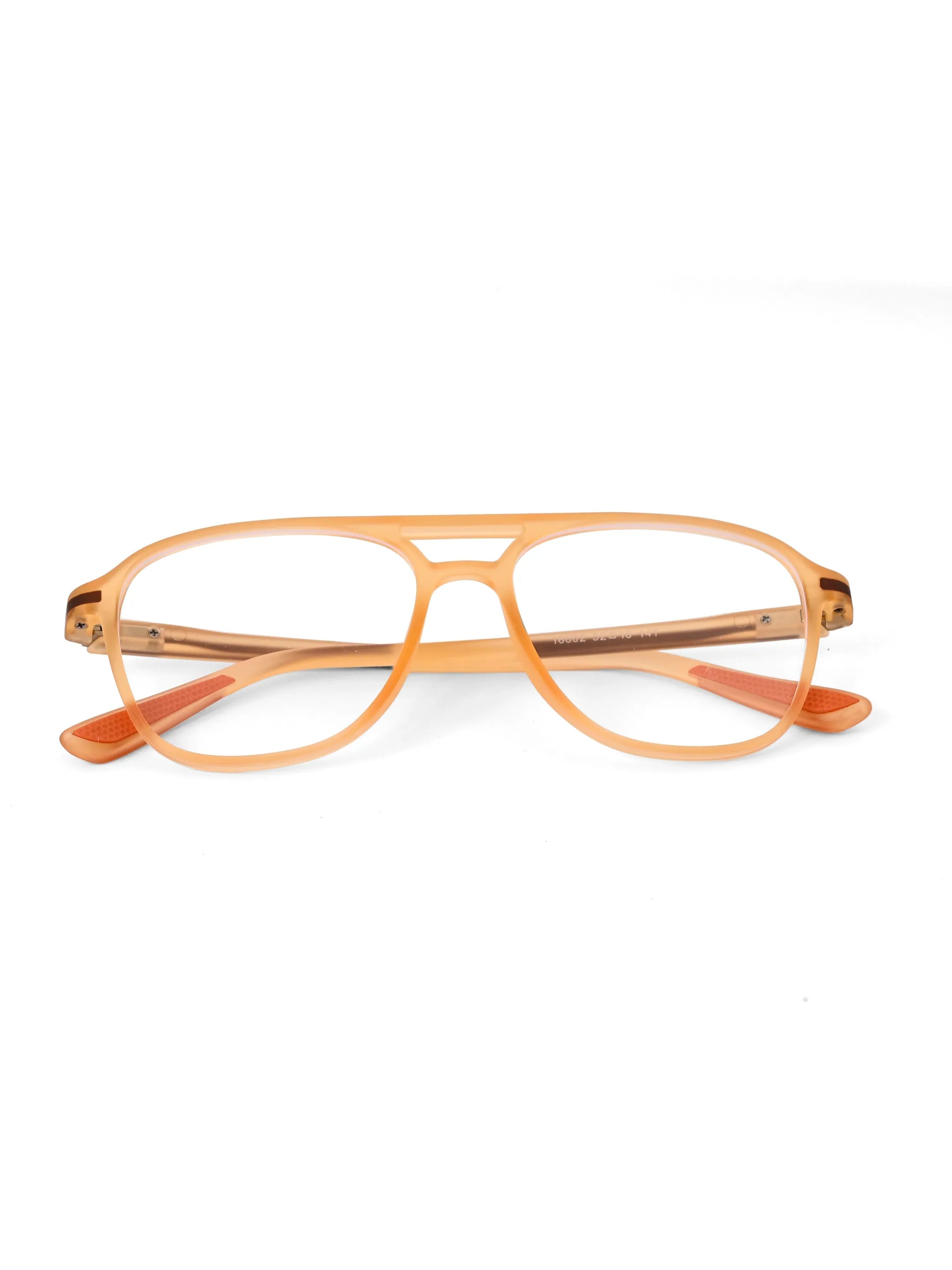 BluLite | Transparent Orange Medium Full Rim Square Computer Glasses for Men & Women [Blue Block]