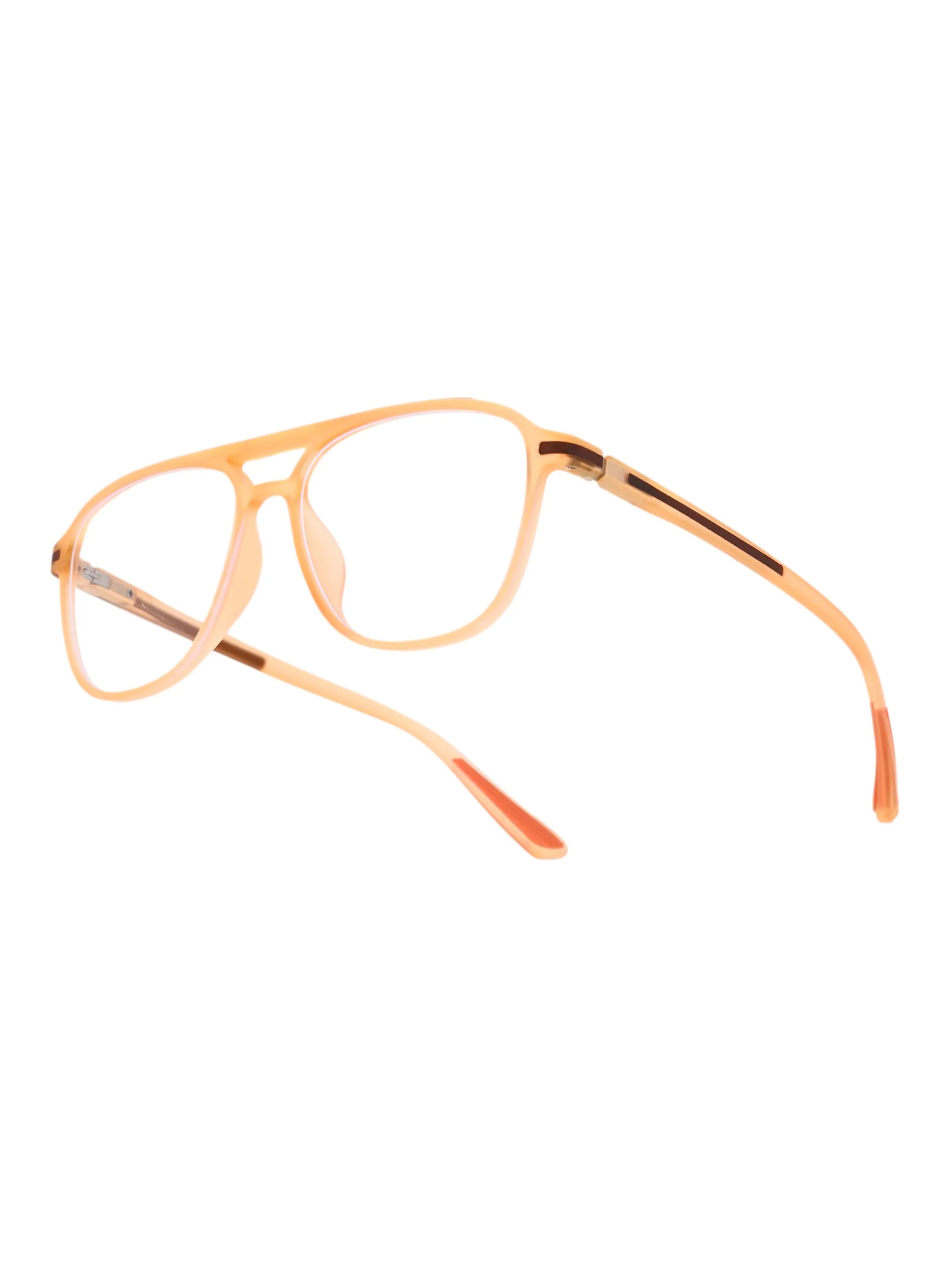 BluLite | Transparent Orange Medium Full Rim Square Computer Glasses for Men & Women [Blue Block]