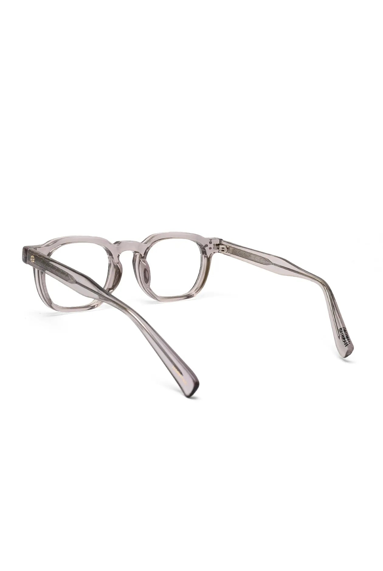 OptiShift | Transparent Grey Medium Full Rim Square Computer Glasses for Men & Women [Photochromic]