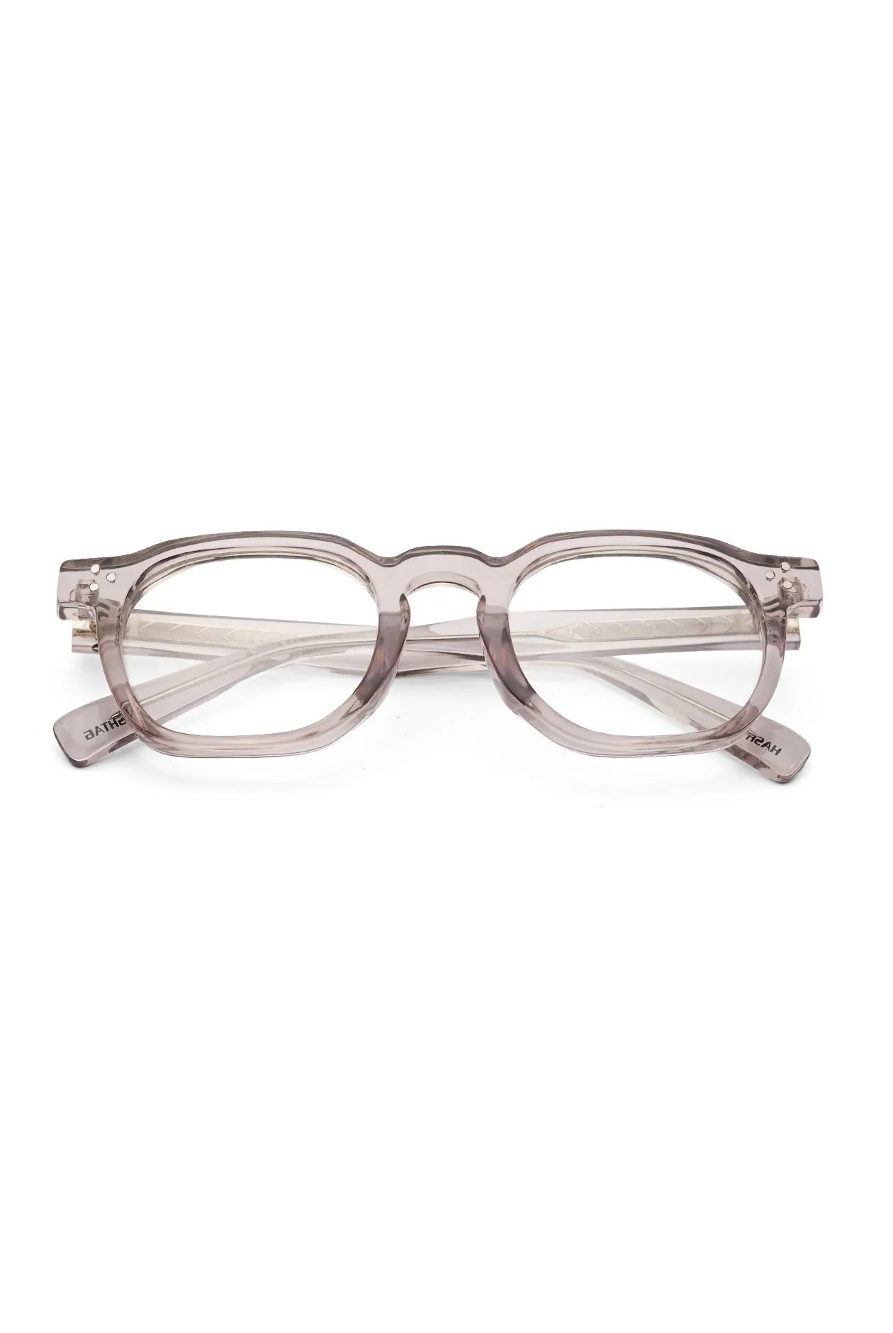 OptiShift | Transparent Grey Medium Full Rim Square Computer Glasses for Men & Women [Photochromic]