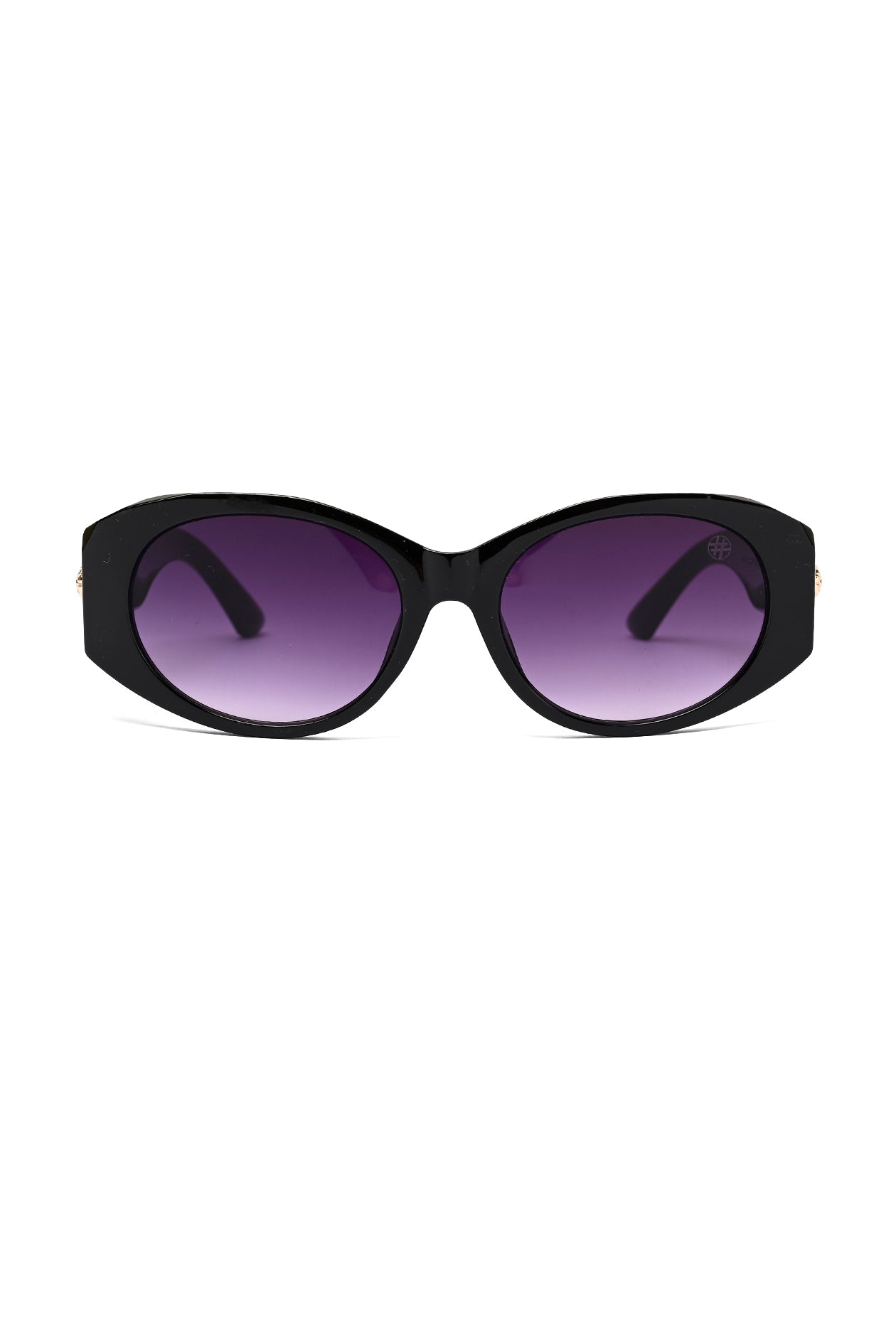 Medusa | Black Medium Full Rim Oval Sunglasses for Women [UV-protected]