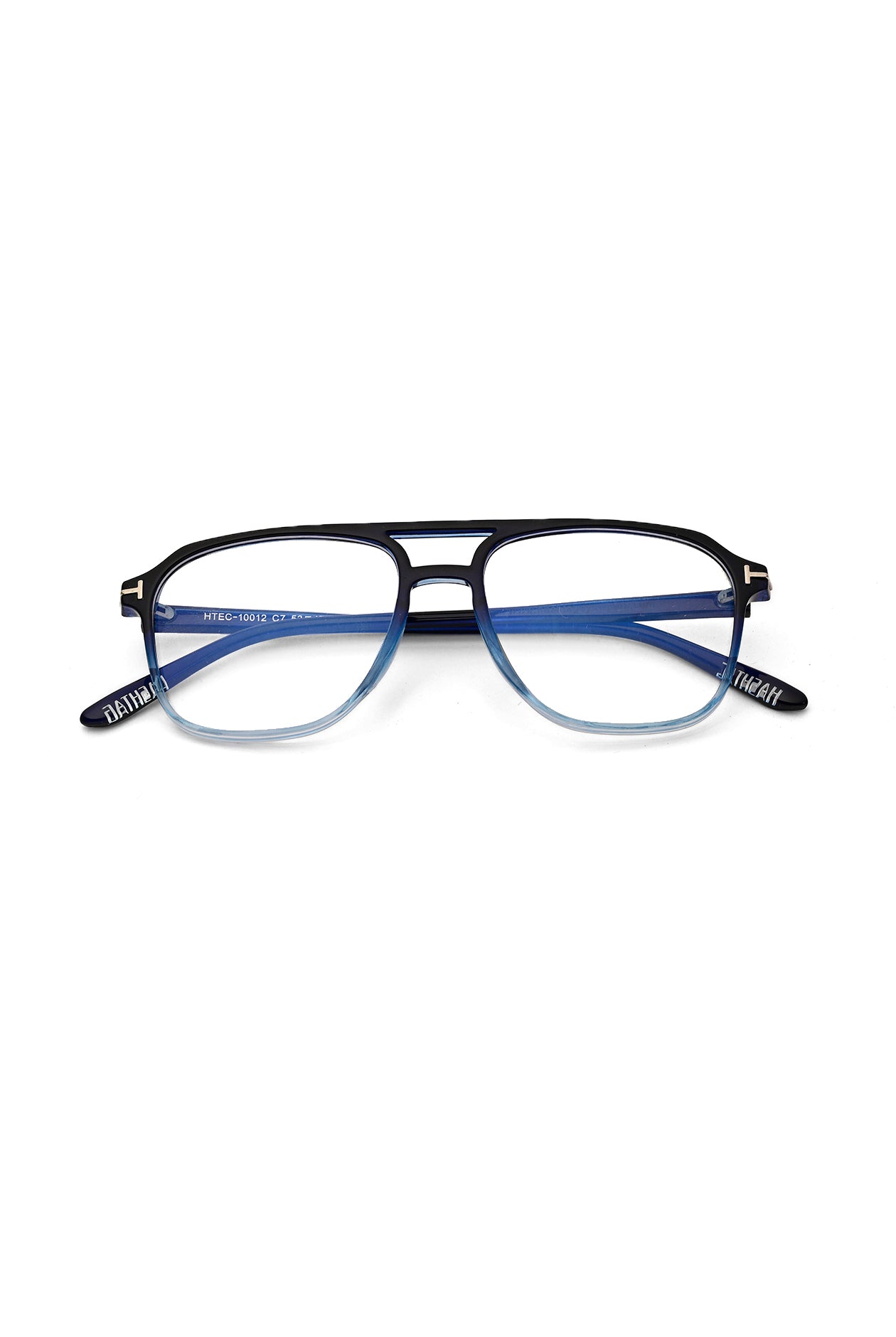 Aegira | Gradient Blue Small Full Rim Square Computer Glasses for Men & Women [Blue Block]