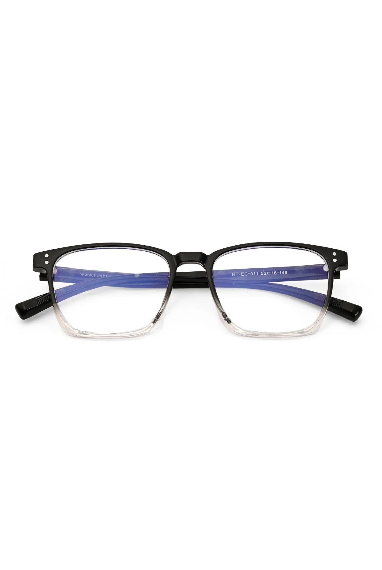 Novara | Gradient Black Medium Full Rim Wayfarer Computer Glasses for Men & Women [Blue Block]