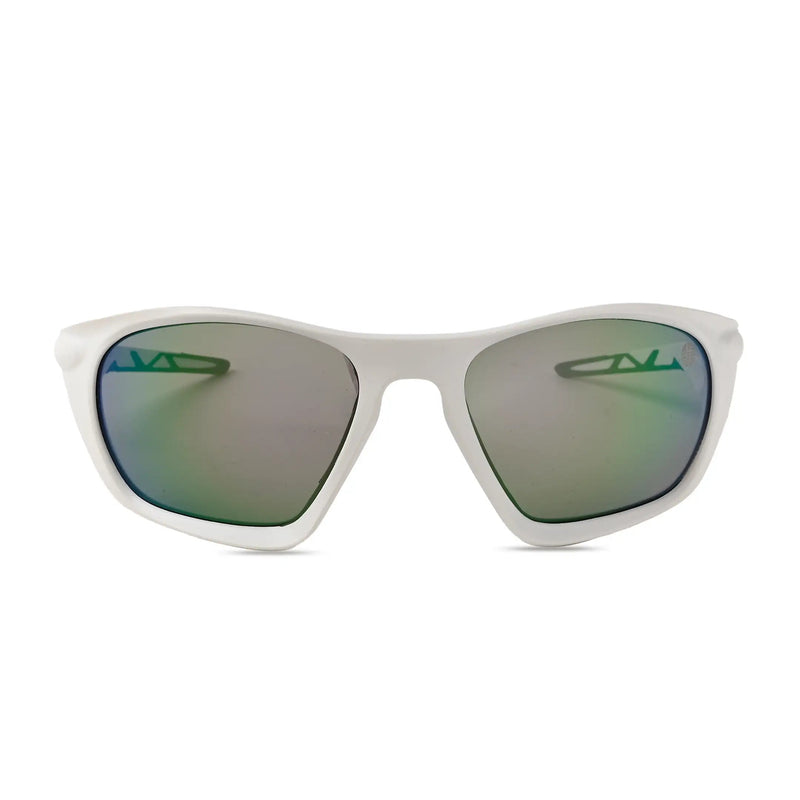 Lateralis | White Large Full Rim Wraparound Sports Sunglasses for Men & Women [Mirrored]