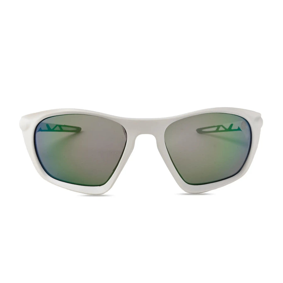Lateralis | White Large Full Rim Wraparound Sports Sunglasses for Men & Women [Mirrored]