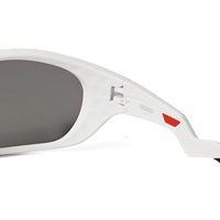 Lateralis | White Large Full Rim Wraparound Sports Sunglasses for Men & Women [Mirrored]