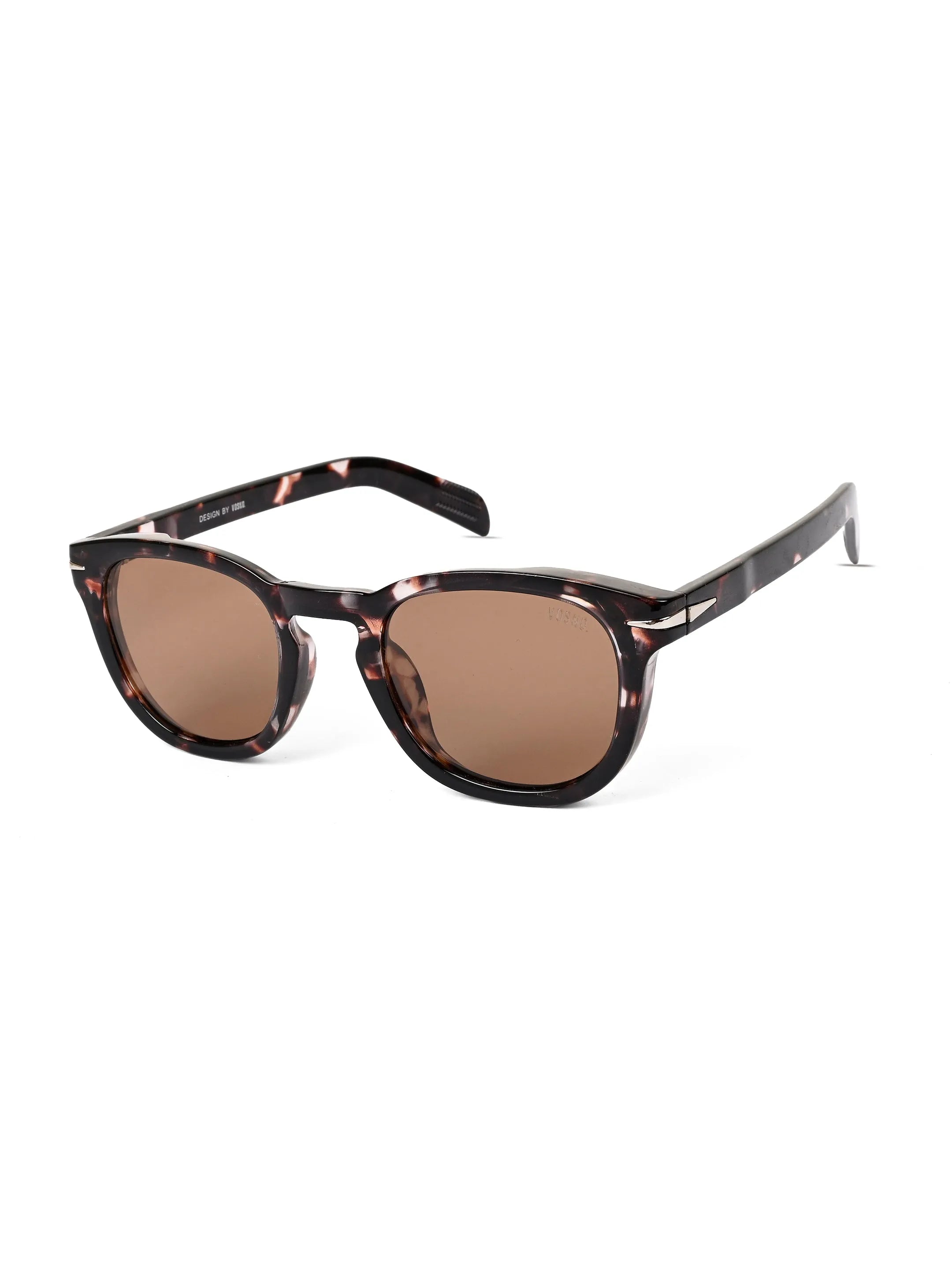 Yren | Dappled brown Small Full Rim Wayfarer Sunglasses for Men & Women [Polarized] HASHTAG X VOSNO