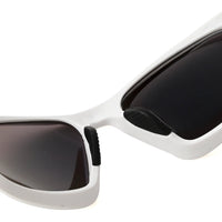 Lateralis | White Large Full Rim Wraparound Sports Sunglasses for Men & Women [Mirrored]