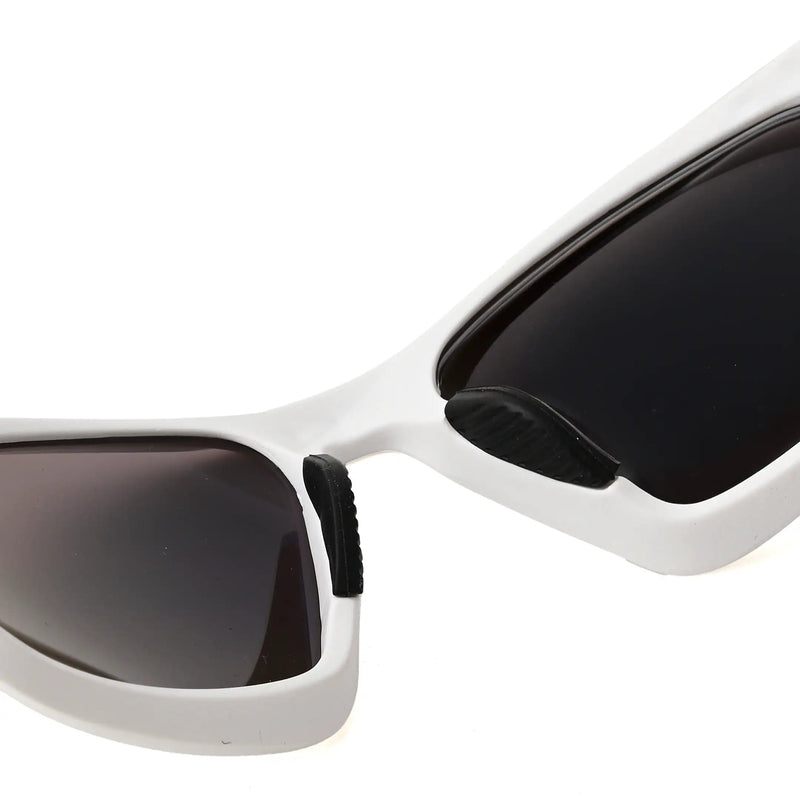 Lateralis | White Large Full Rim Wraparound Sports Sunglasses for Men & Women [Mirrored]