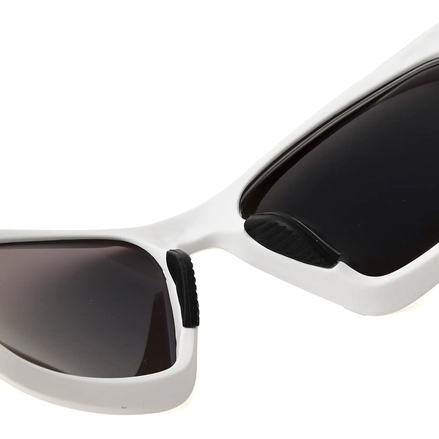 Lateralis | White Large Full Rim Wraparound Sports Sunglasses for Men & Women [Mirrored]
