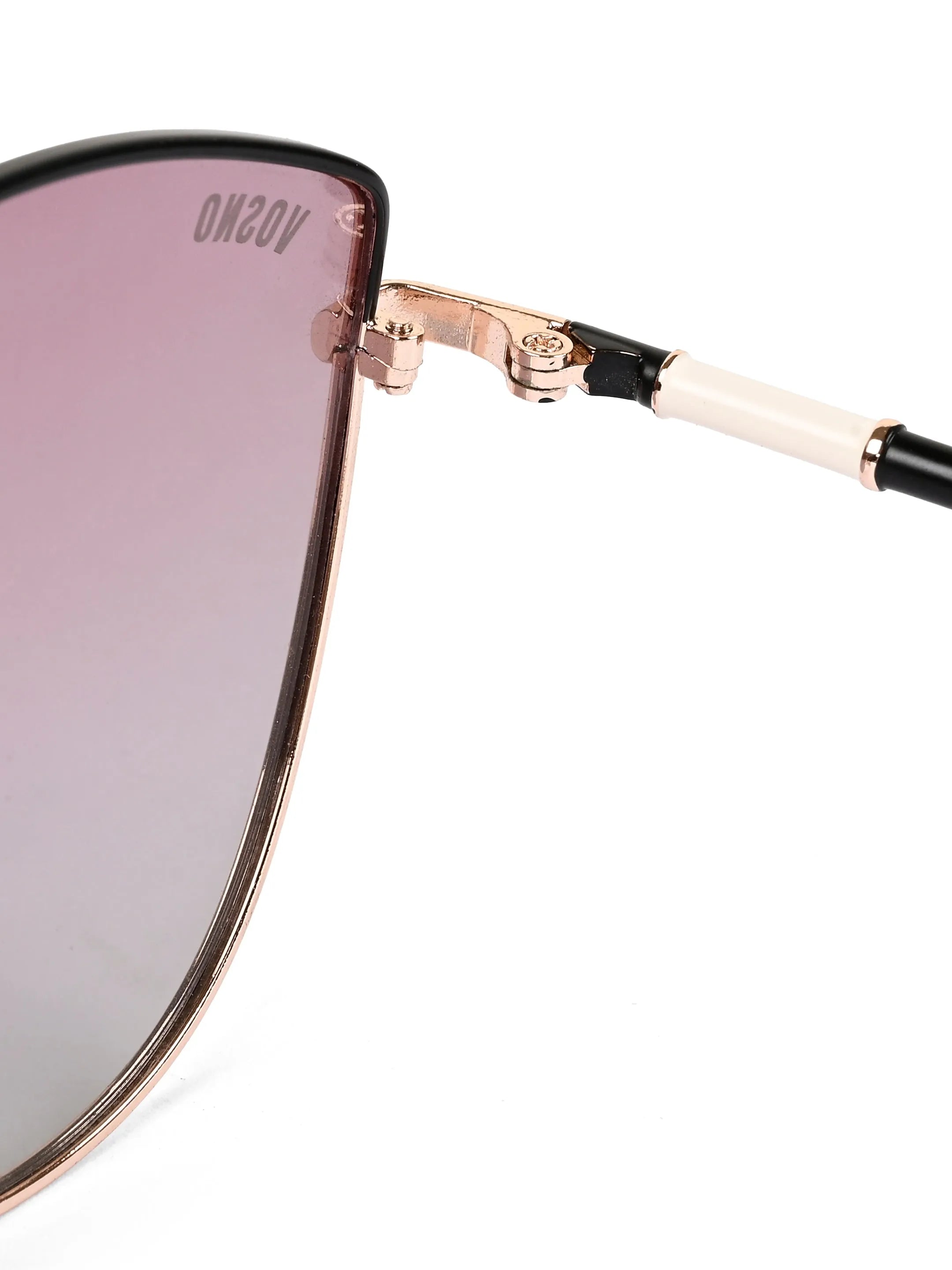 Solara | Golden / Black Extra-Large Full Rim Cat-Eye Sunglasses for Women [Polarized] HASHTAG X VOSNO