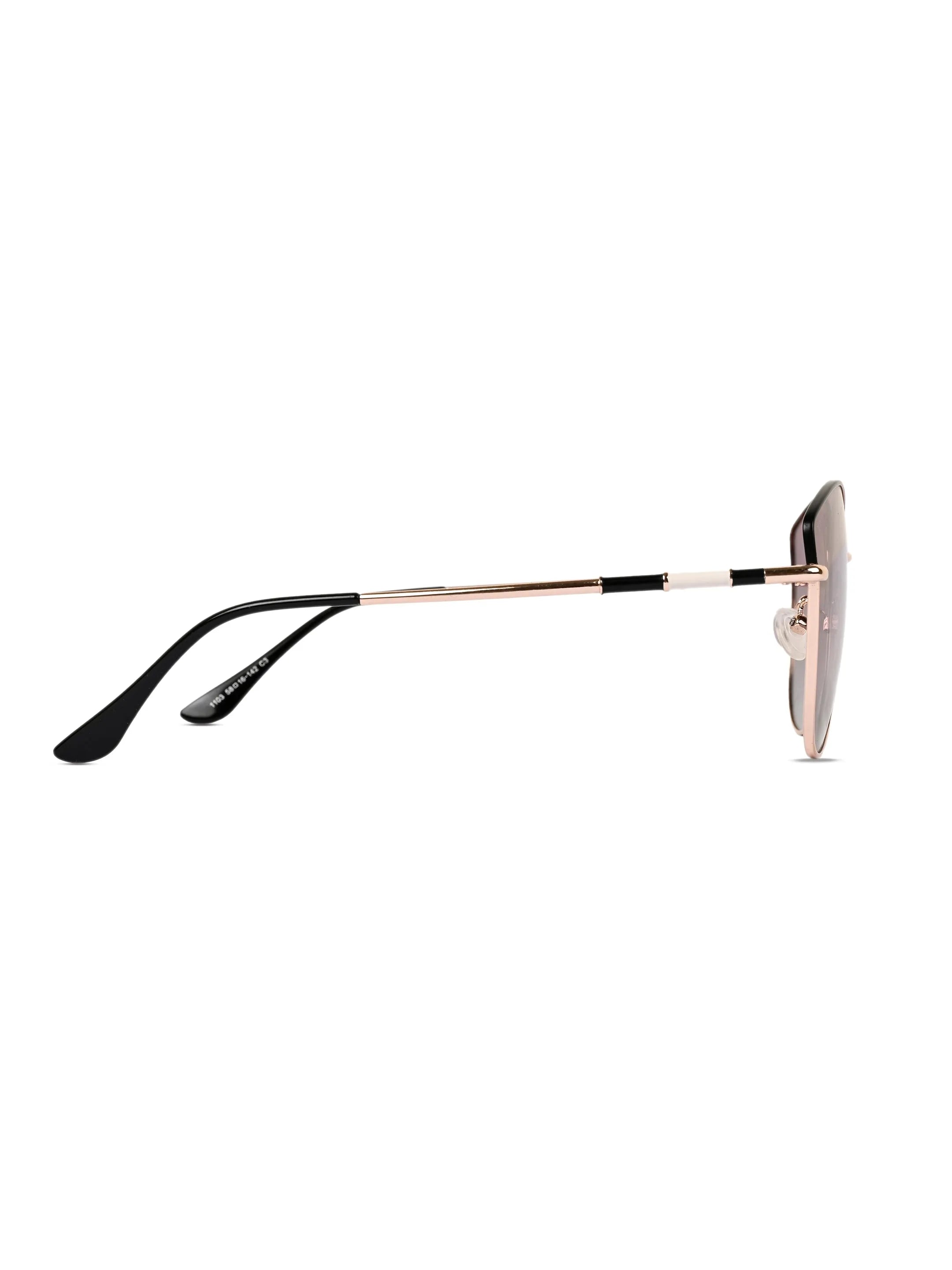 Solara | Golden / Black Extra-Large Full Rim Cat-Eye Sunglasses for Women [Polarized] HASHTAG X VOSNO