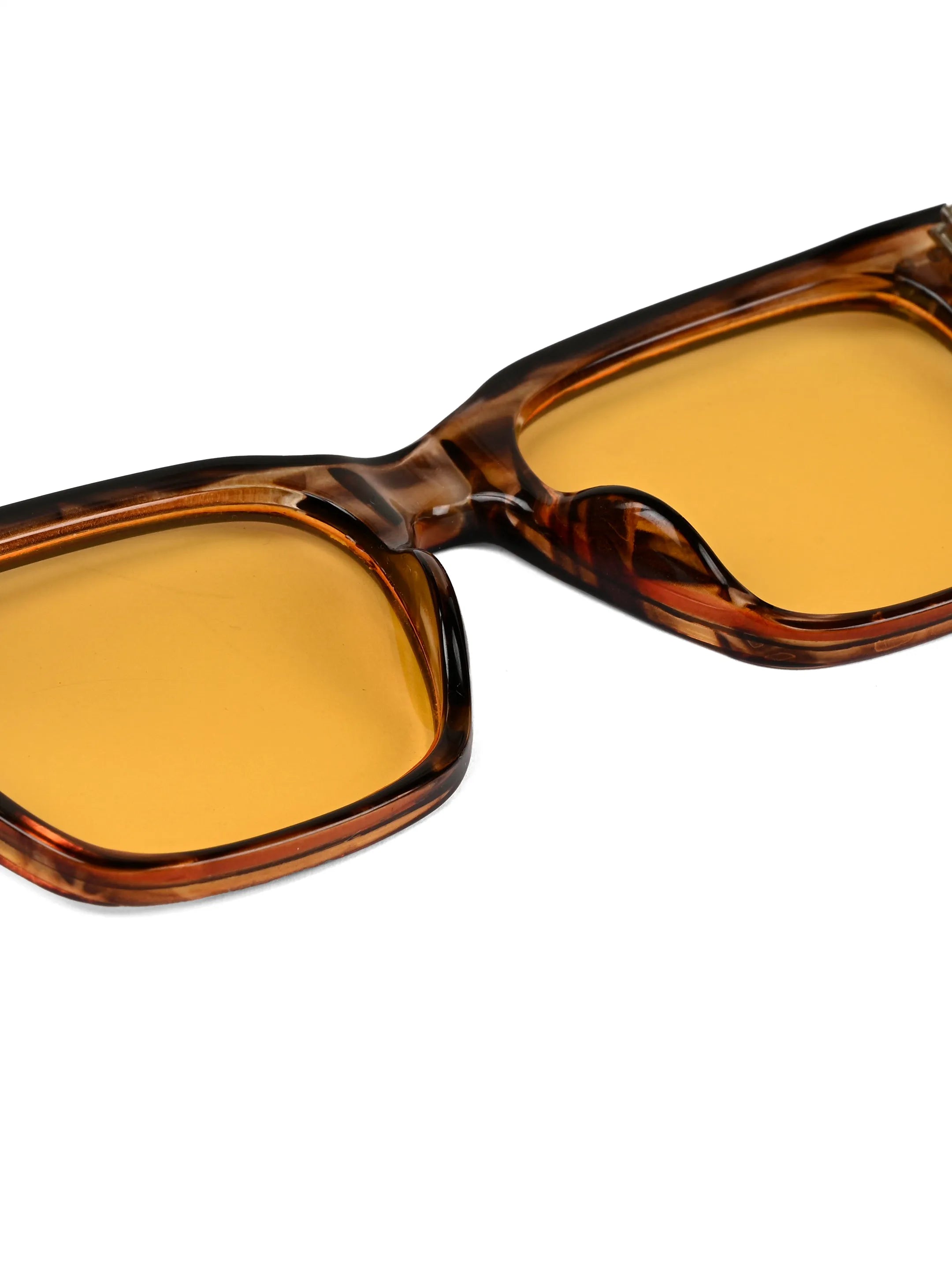 Stelor | Transparent Brown Medium Full Rim Square Sunglasses for Men & Women [UV-protected] HASHTAG X VOSNO