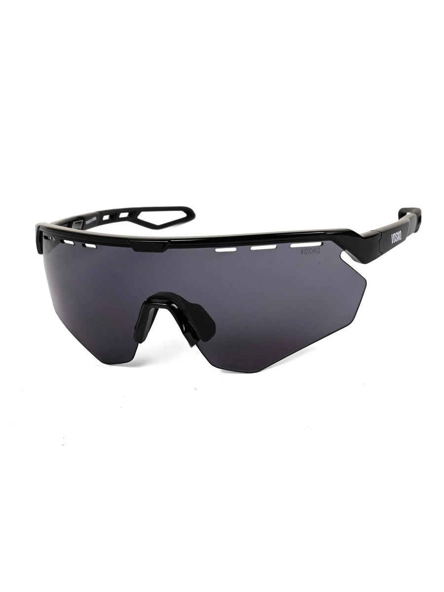 Aero | Black Extra-Large Full Rim Shield Sports Sunglasses for Men & Women [UV-protected]