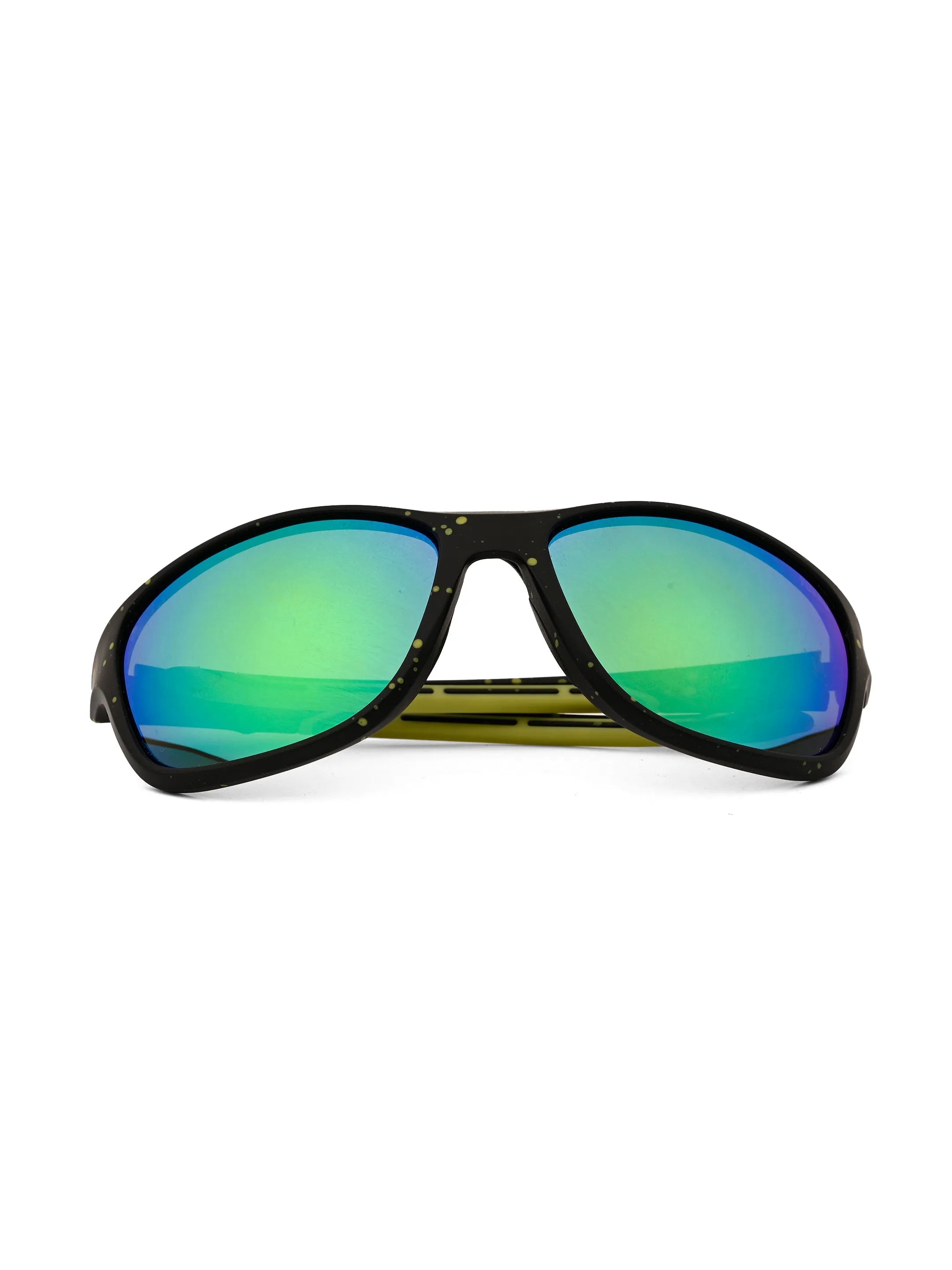Storm | Black/Green Dotty Texture Medium Full Rim Wraparound Sports for Men & Women [Polarized]