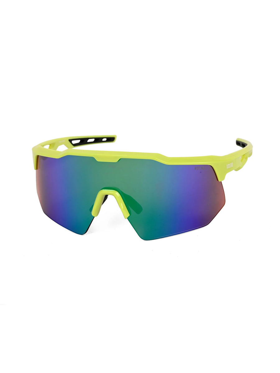 Drift | Light Green Extra-Large Half Rim Shield Sports Sunglasses for Men & Women [UV-protected]