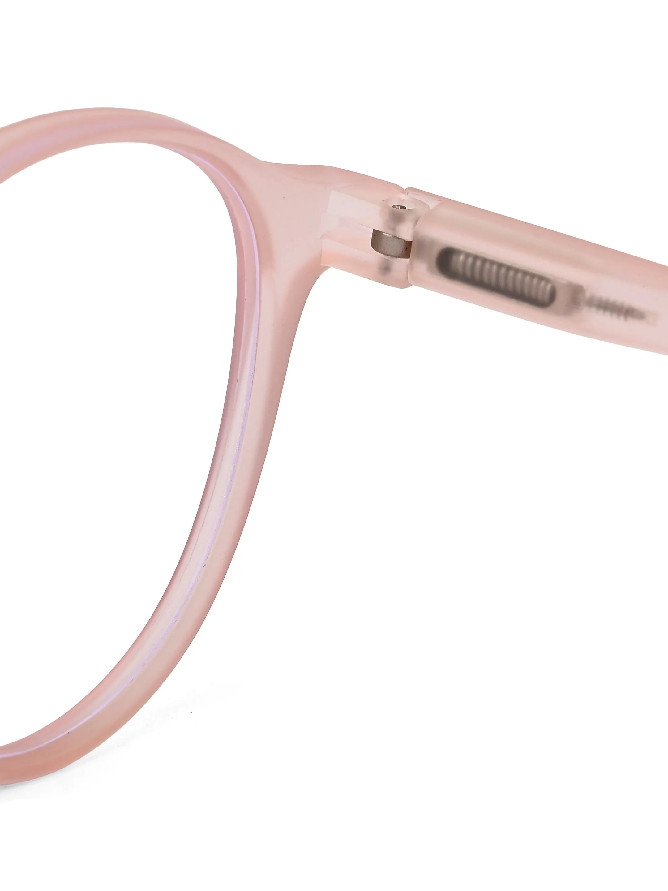 Screenzy | Baby Pink Medium Full Rim Round Computer Glasses for Men & Women [Blue Block]