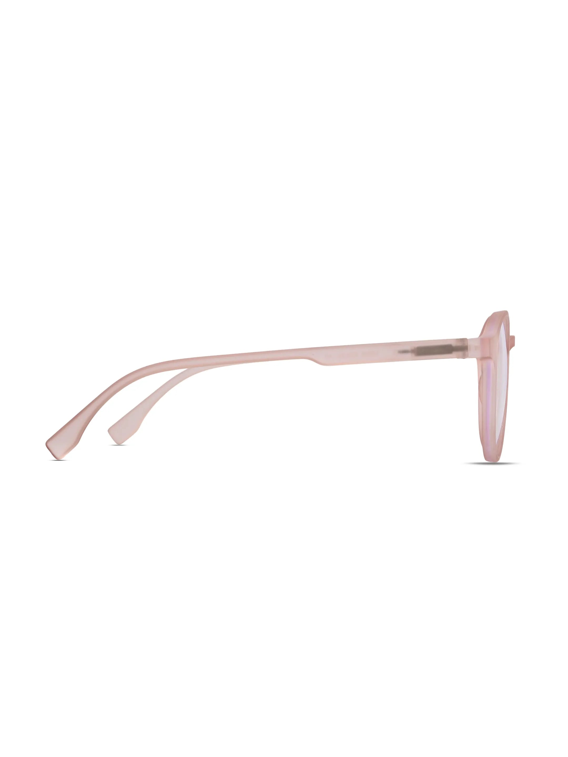 Screenzy | Baby Pink Medium Full Rim Round Computer Glasses for Men & Women [Blue Block]