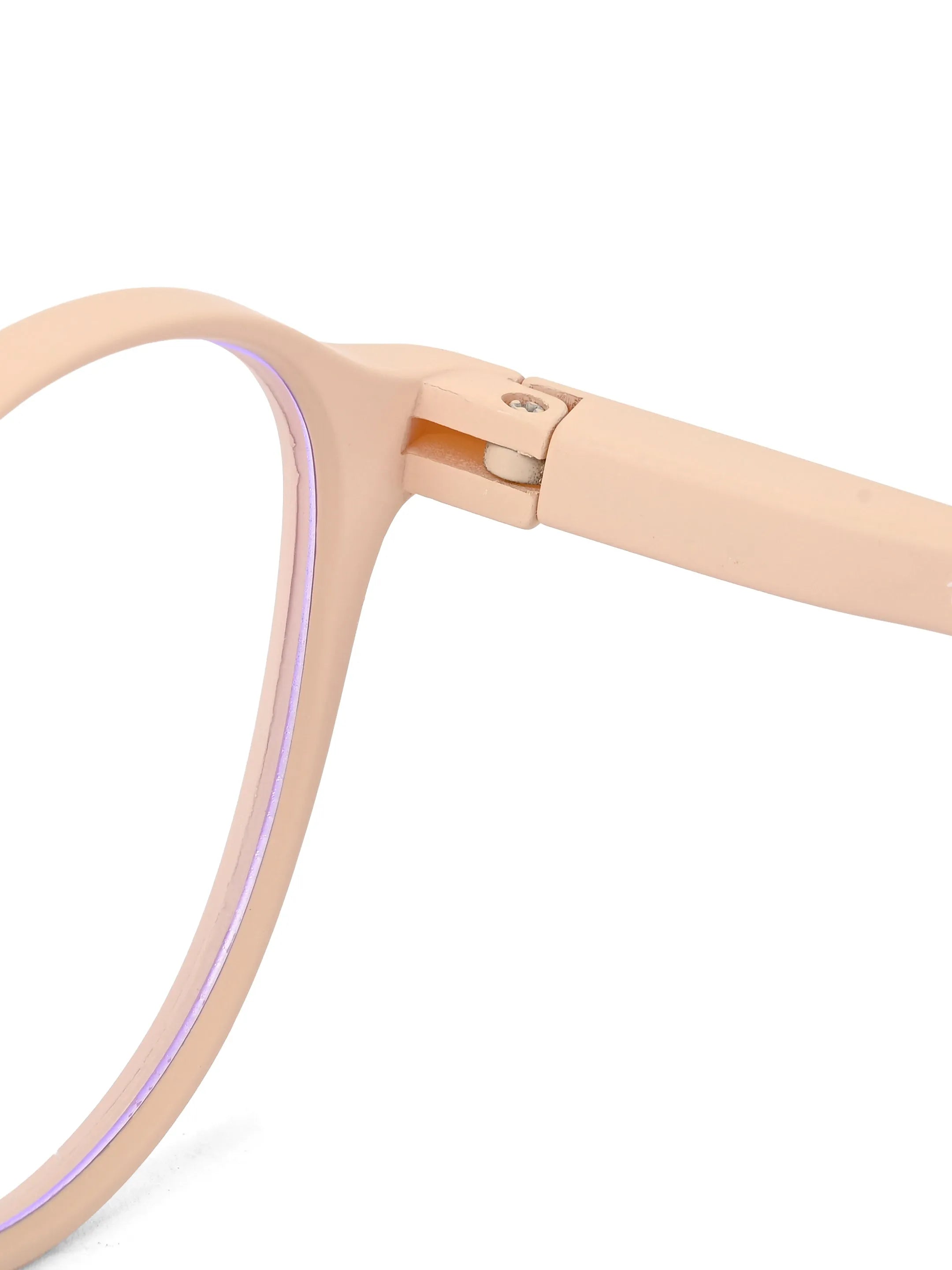 Screenzy | Cream Medium Full Rim Round Computer Glasses for Men & Women [Blue Block]