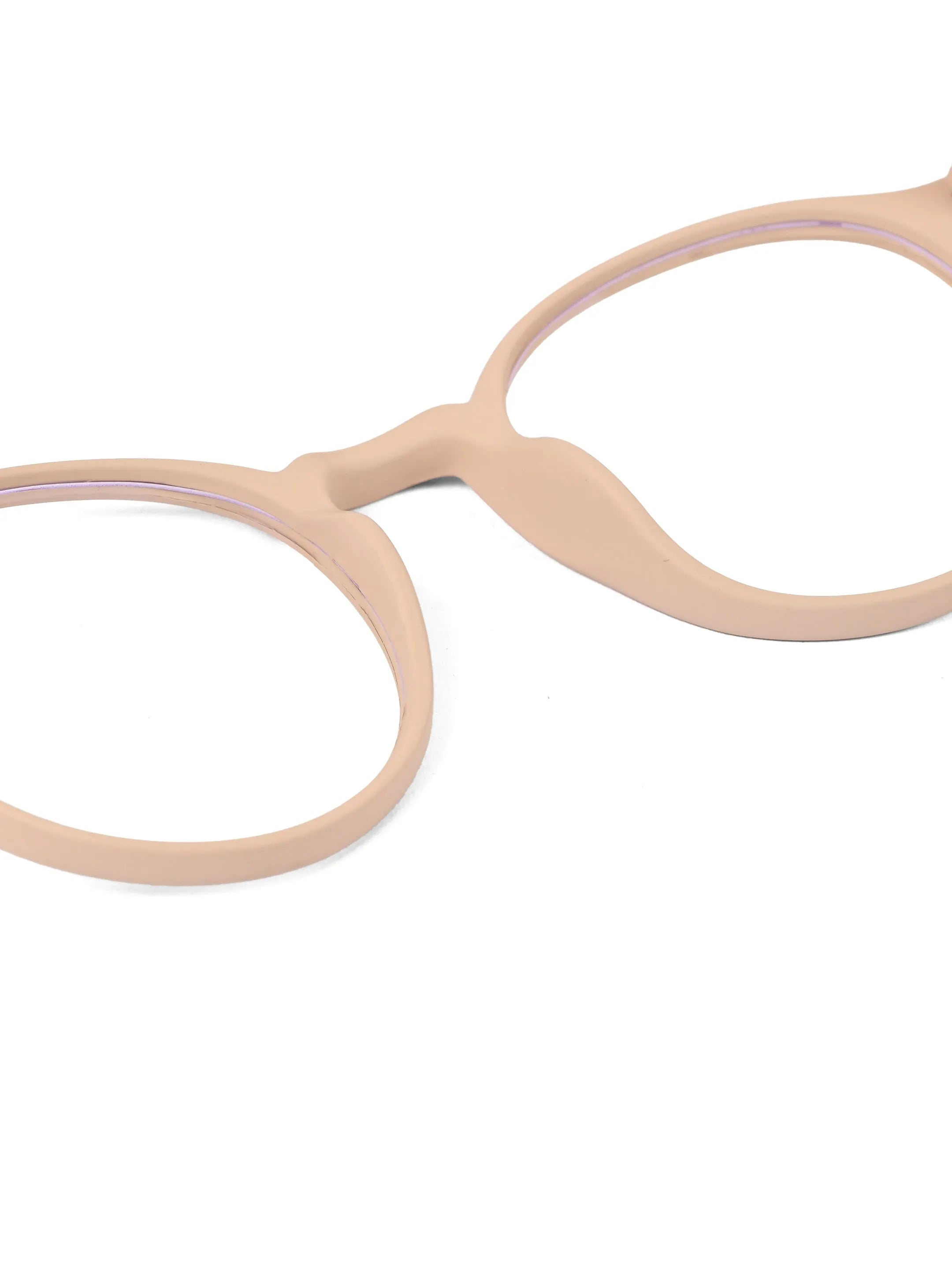 Screenzy | Cream Medium Full Rim Round Computer Glasses for Men & Women [Blue Block]