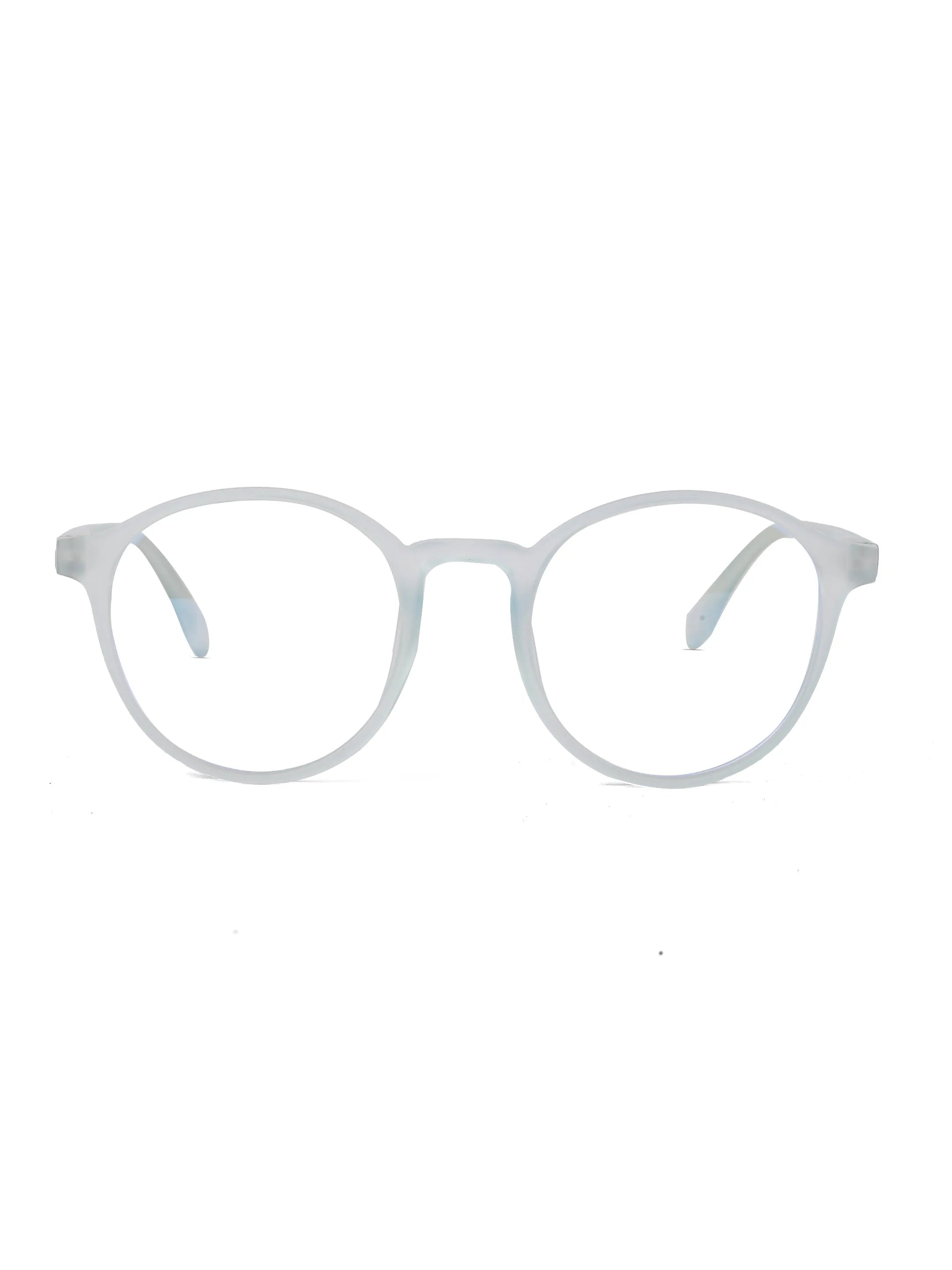 Screenzy | Sky Blue Medium Full Rim Round Computer Glasses for Men & Women [Blue Block]